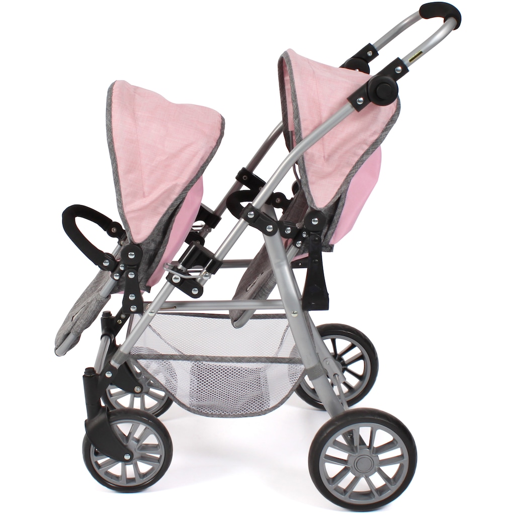 CHIC2000 Puppen-Zwillingsbuggy »Twinny, Grau-Rosa«