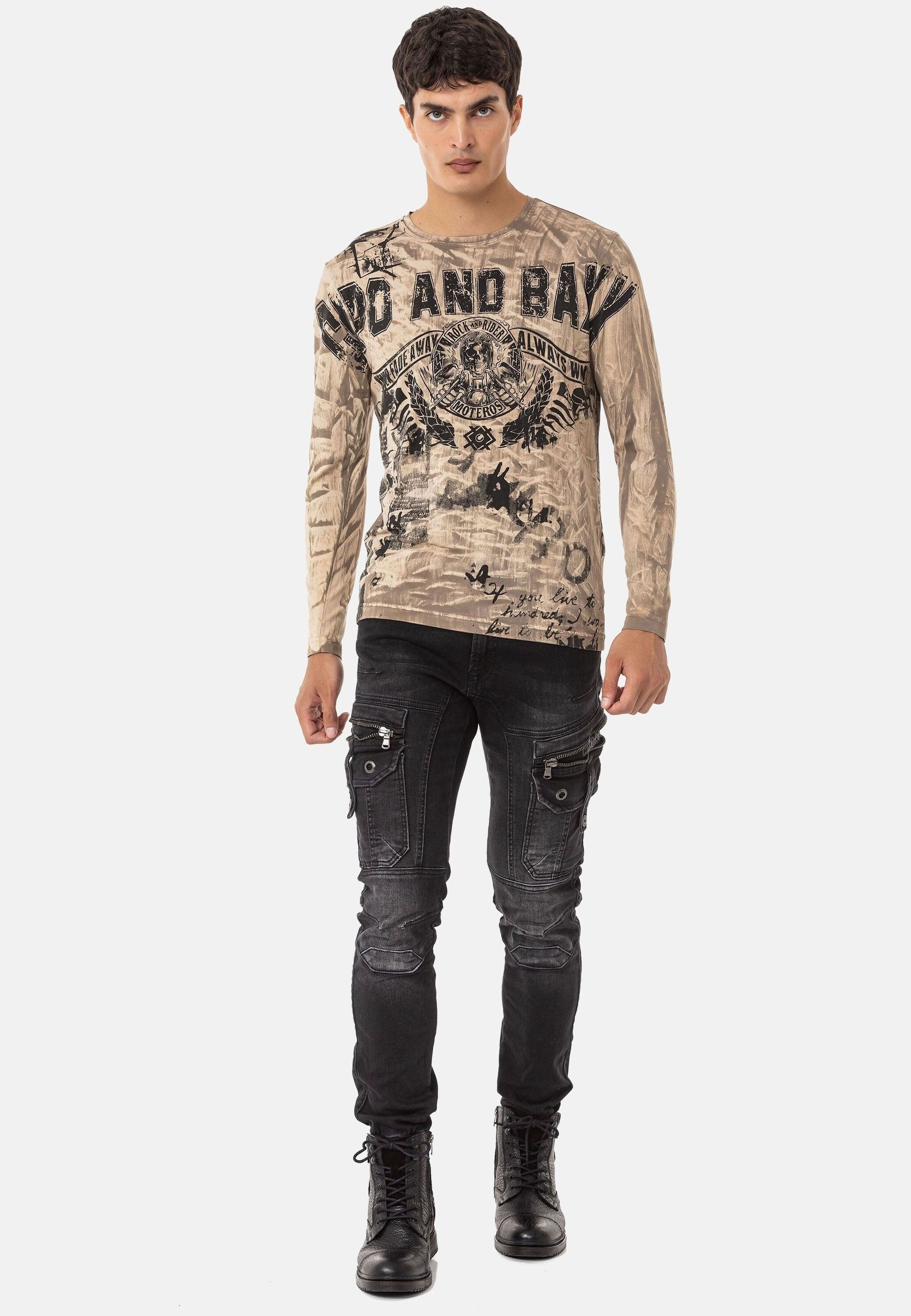 Cipo & Baxx Regular-fit-Jeans »Jeans«, mit trendigen Cargotaschen, CD-845