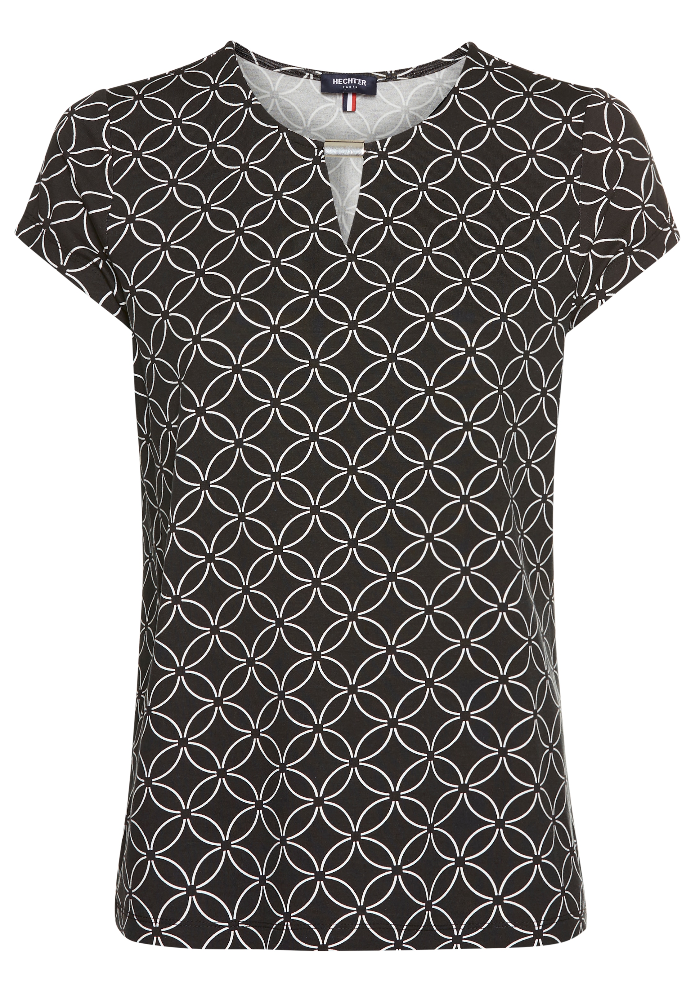 HECHTER PARIS Kurzarmshirt, mit Zierdetail und Alloverprint