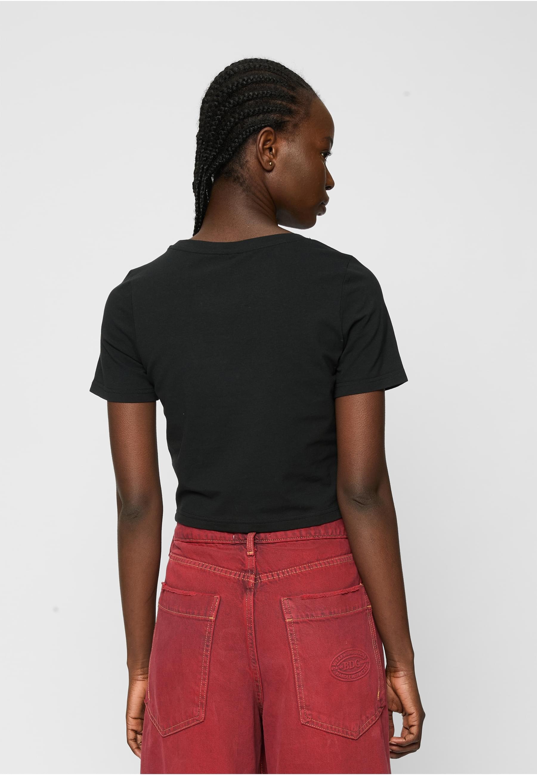 Miss Tee Kurzarmshirt »Miss Tee Damen Peaches Cropped Tee«, (1 tlg.)