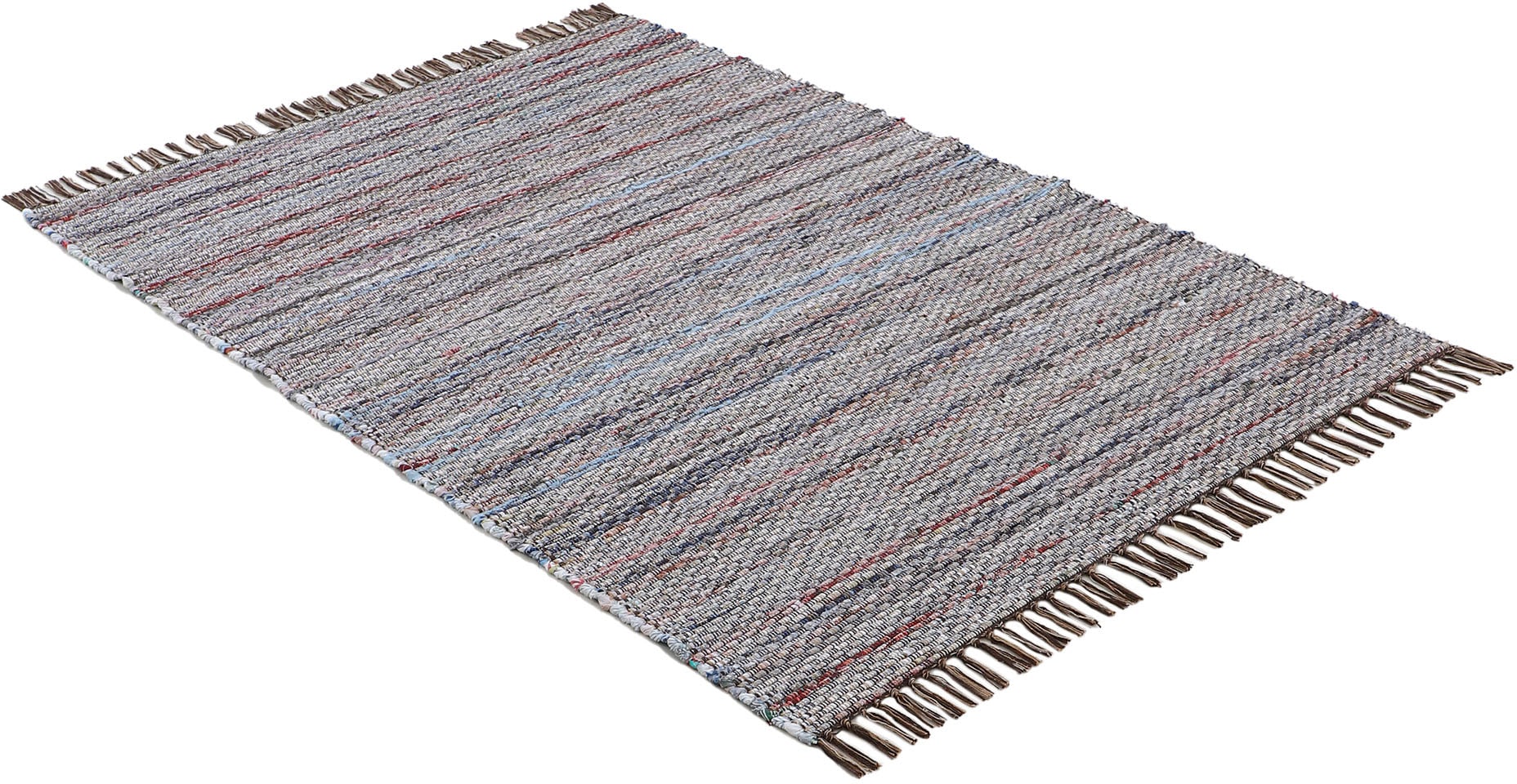 carpetfine Teppich »Kelim Chindi, Wendeteppich«, rechteckig, 6 mm Höhe, handgewebt, Fleckerlteppich mit Fransen, auch vielen in Läufergrößen