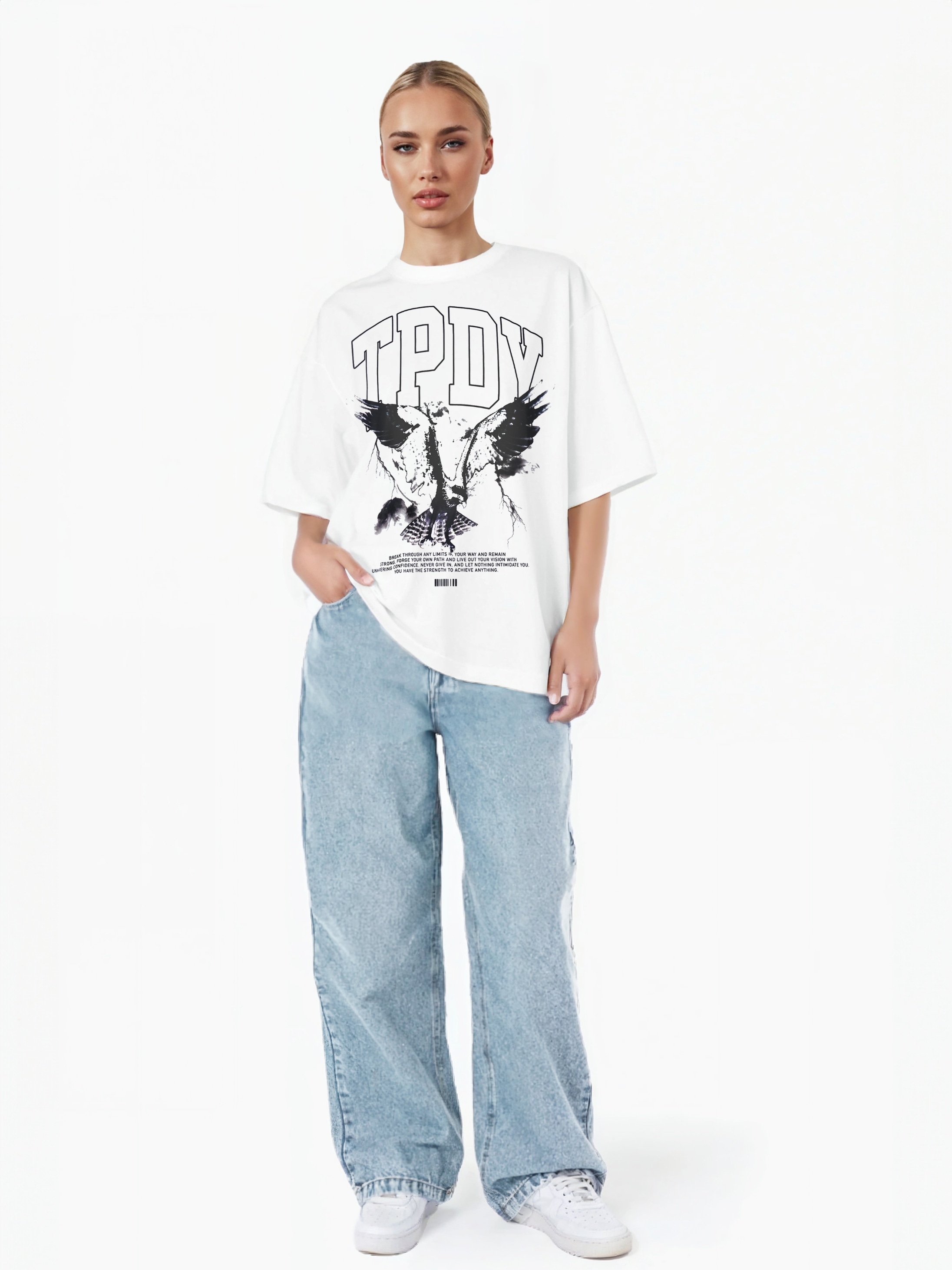trueprodigy Oversize-Shirt »Yuki F Logo Print Oversized Rundhals«