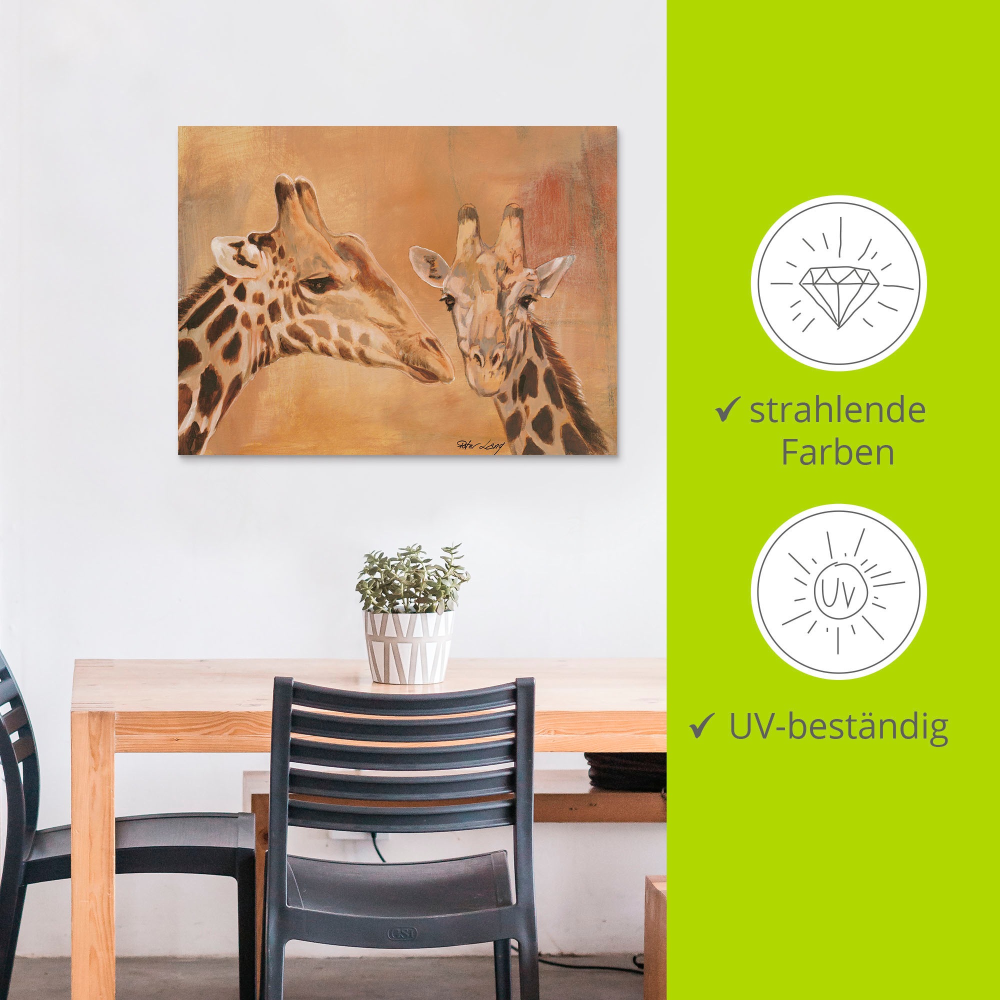 Artland Wandbild »Giraffen«, Wildtiere, (1 St.), als Alubild, Outdoorbild, Leinwandbild, Poster in verschied. Größen