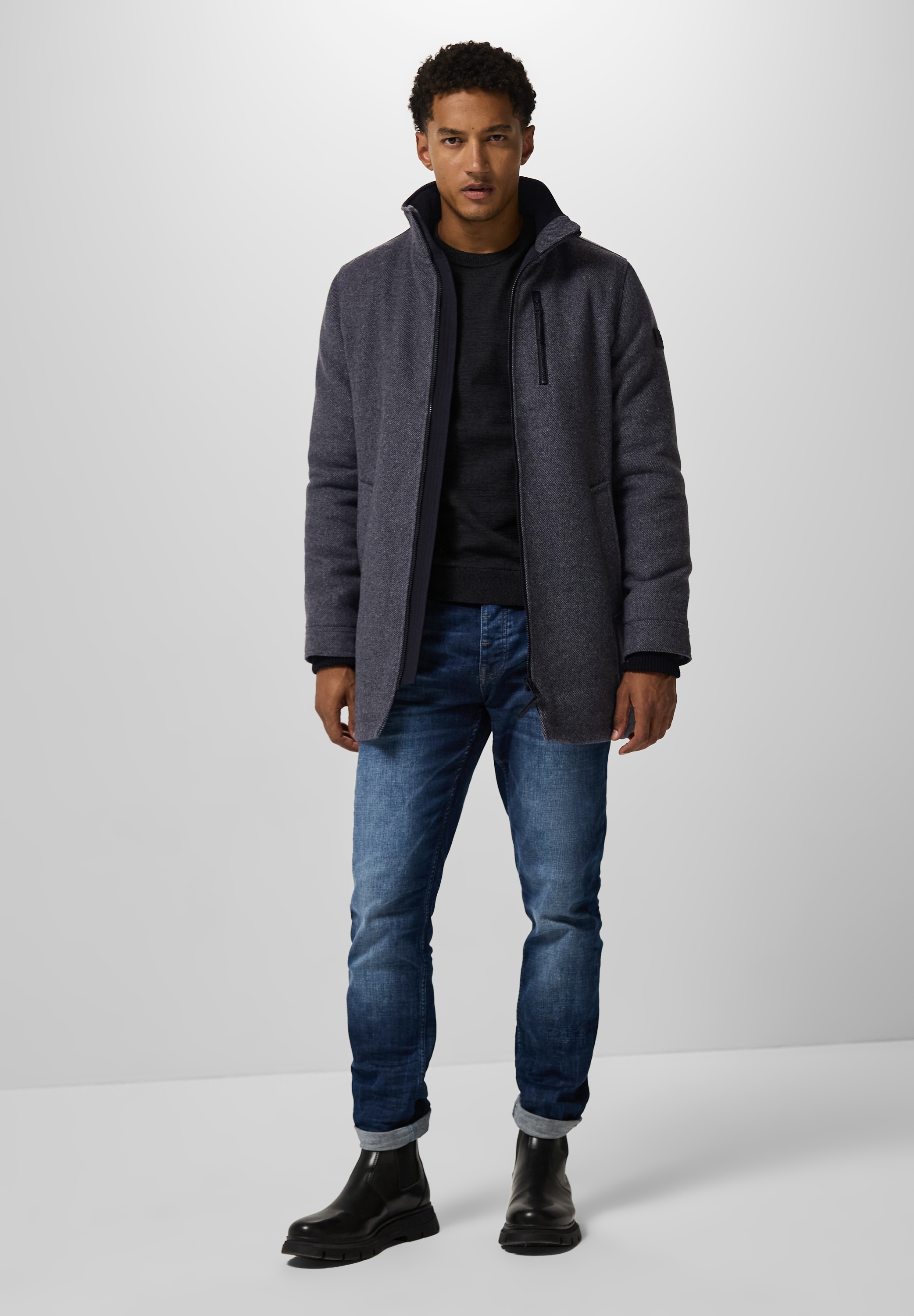 STREET ONE MEN Outdoorjacke, ohne Kapuze, mit Stehkragen