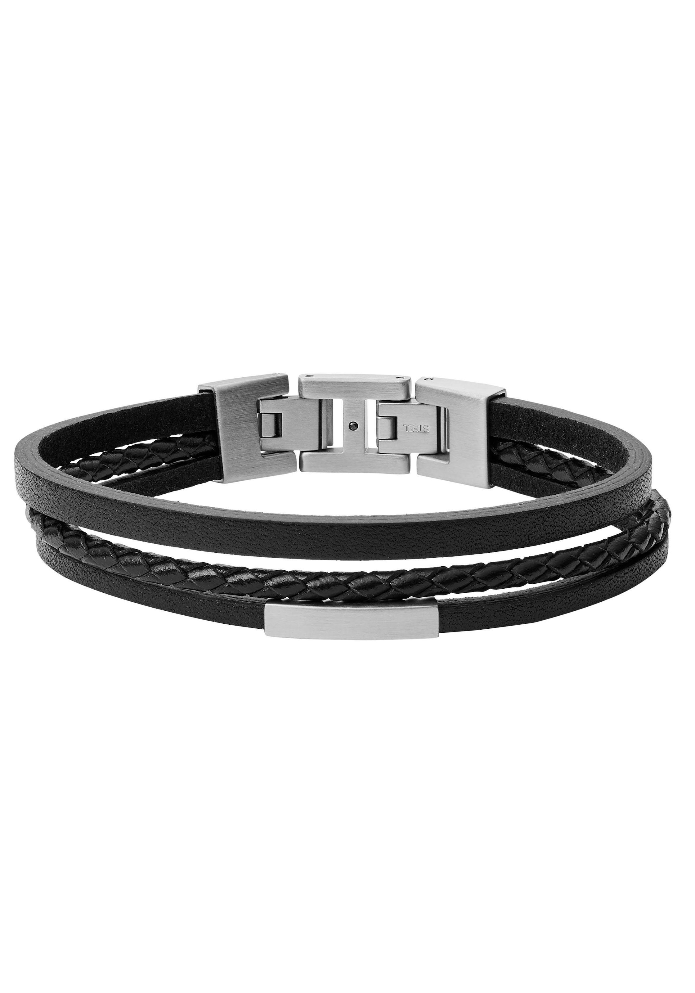 JF03322040«, Armband CASUAL, Fossil Leder »VINTAGE Im Sale + | Edelstahl aus