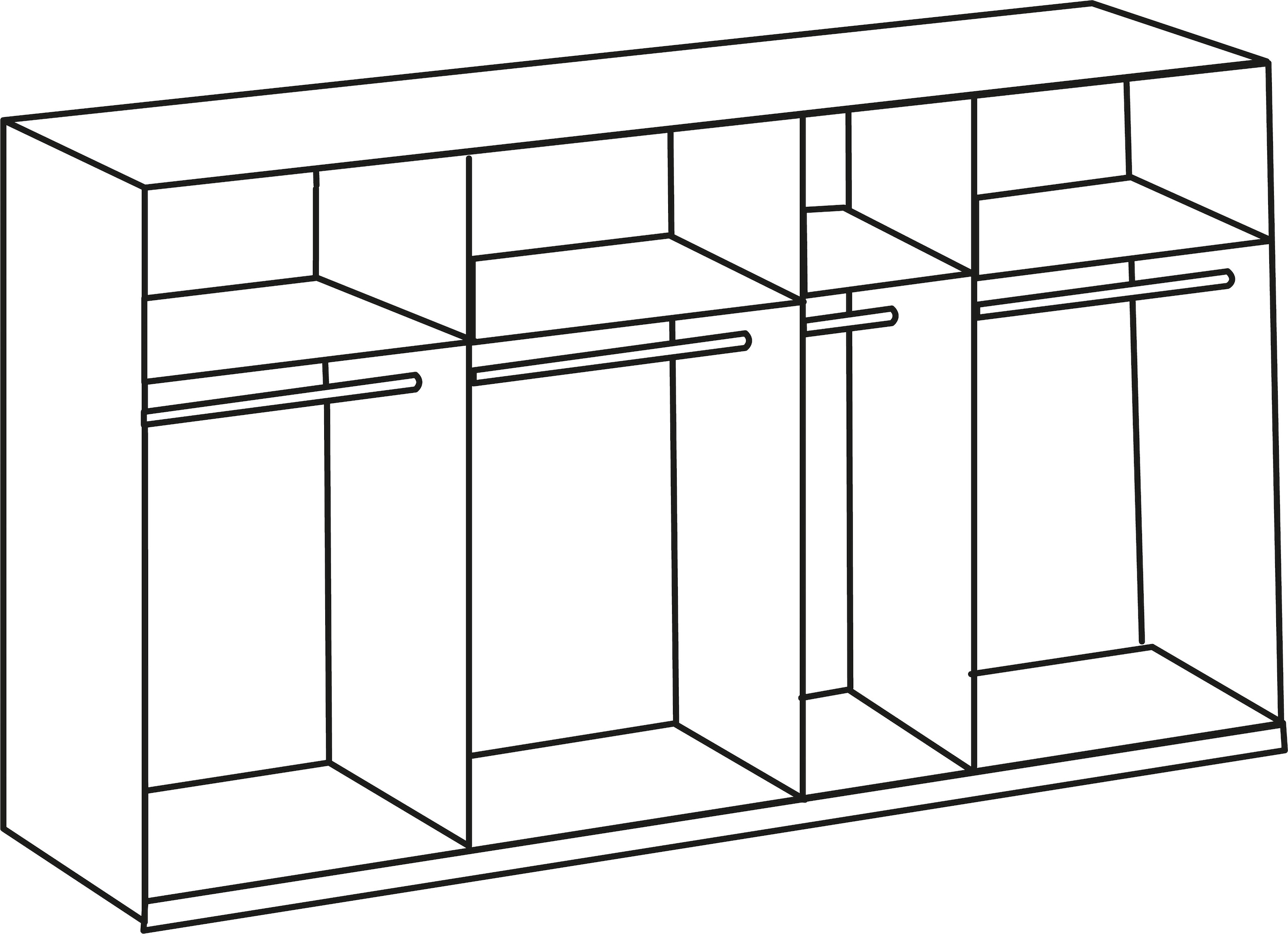 Fresh To Go Schwebetürenschrank »Level«, mit Synchronöffnung | BAUR