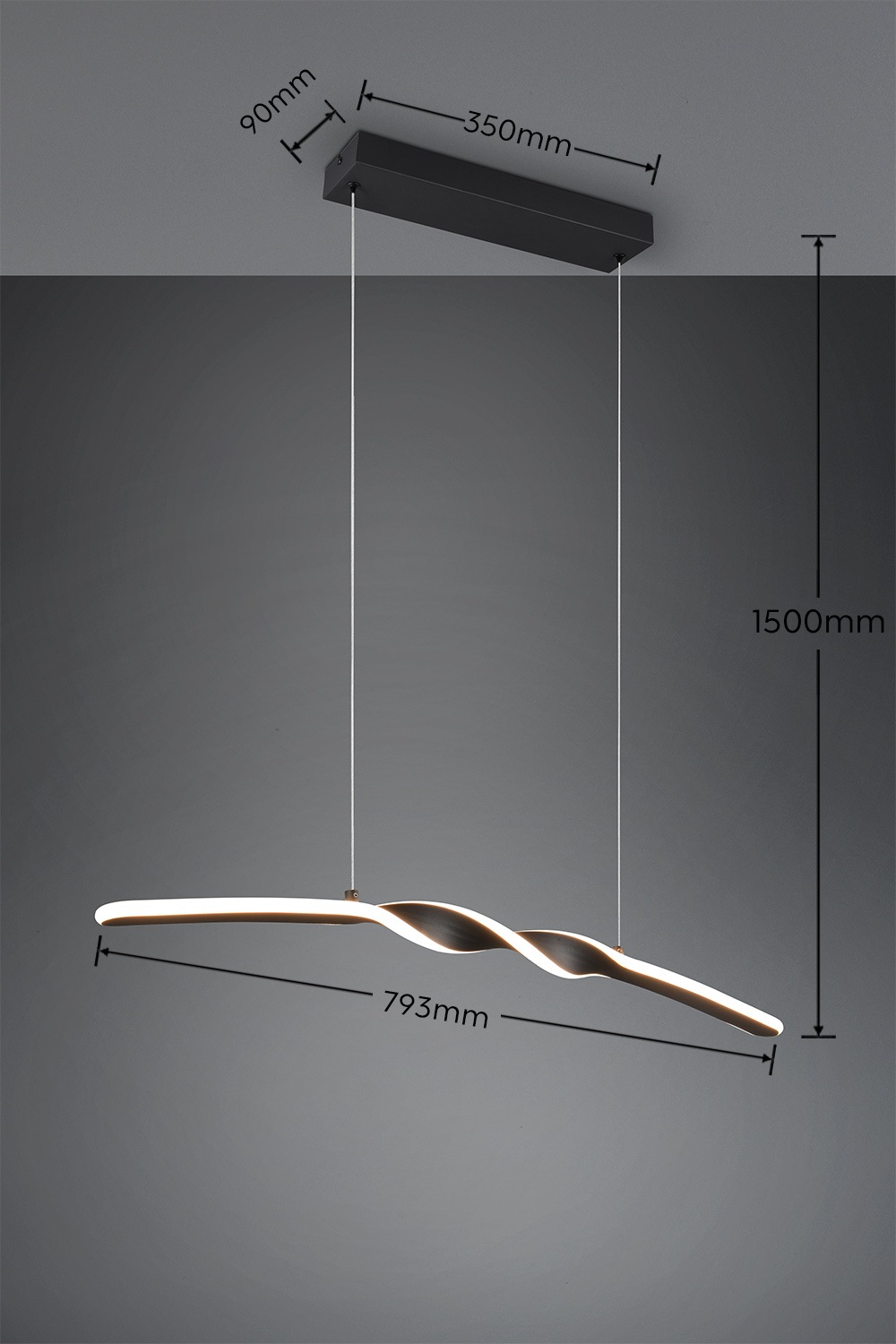REALITY Leuchten LED Pendelleuchte »GINKO, Hängeleuchte LED 18W 1980 Lumen 3000K warmweiß«, 1 flammig, Leuchtmittel LED-Board | LED fest integriert, Hängelampe Esszimmer, höhenverstellbar bis max 150cm, Breite 79 cm