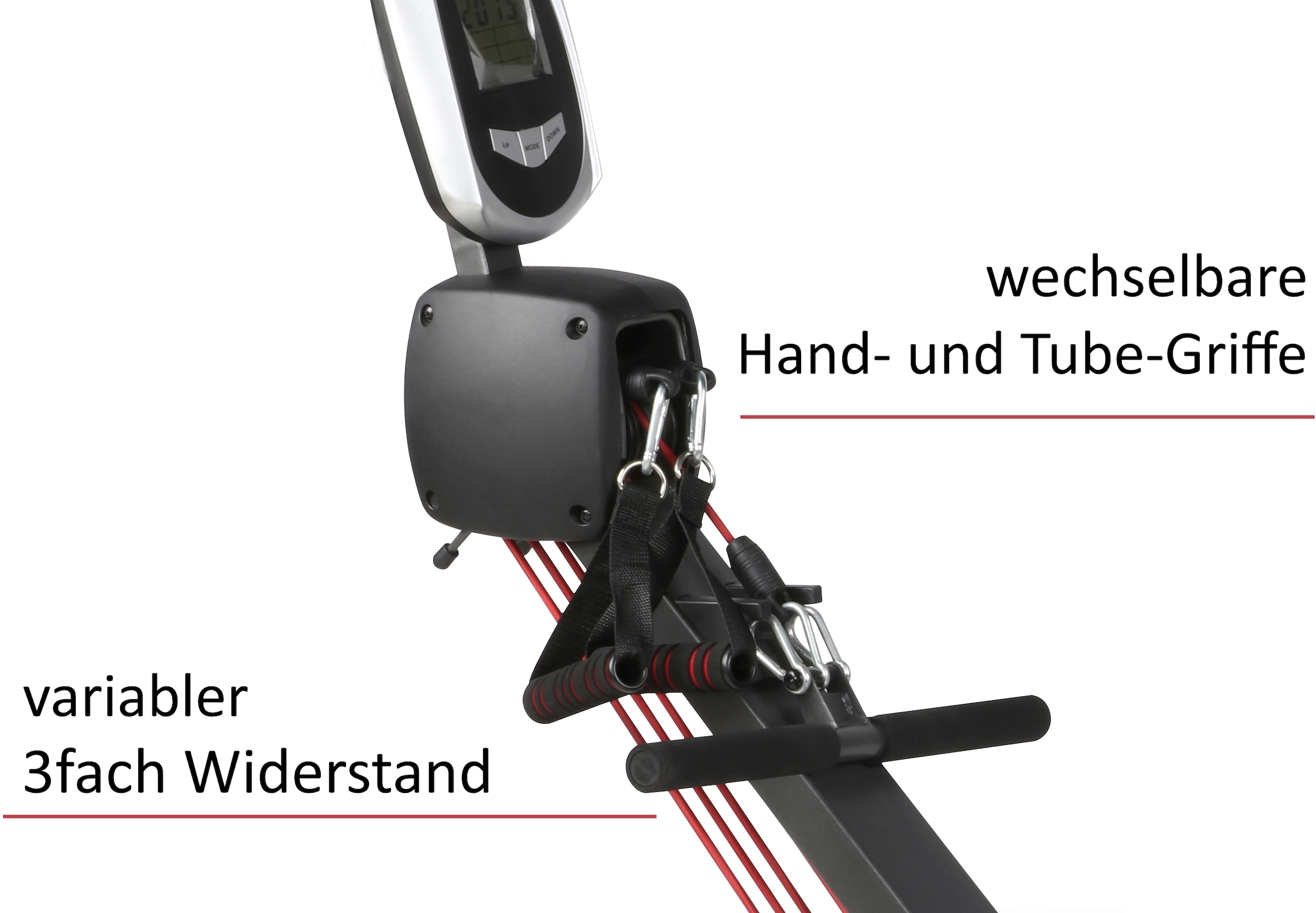 body coach Ruderzugmaschine »Tube Allround-Fitnessgerät 3fach Band-Zugsystem klappbar«, Rudermaschine, 3 Widerstandsstufen