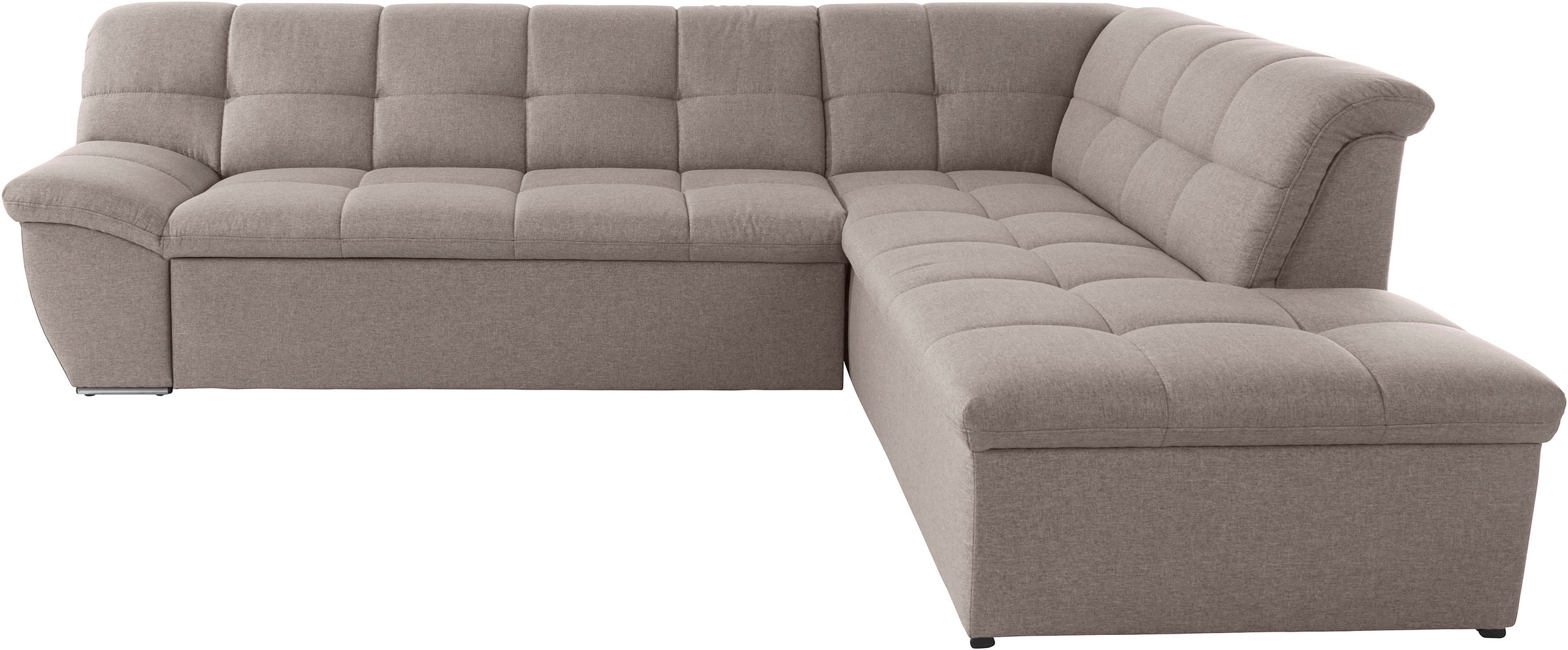 DOMO collection Ecksofa »Lagoa, moderne Sitzheftung, bequem und komfortabel, L-Form«, wahlweise mit Bettfunktion, frei im Raum stellbar, große Farbvielfalt