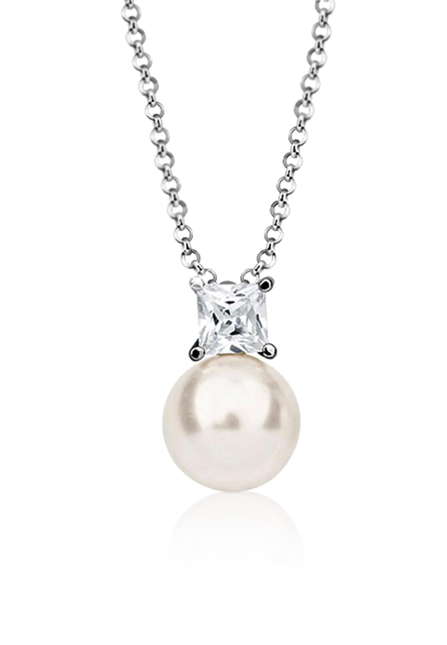 Perlenkette »Zirkonia Synthetische Perle 925 Silber«