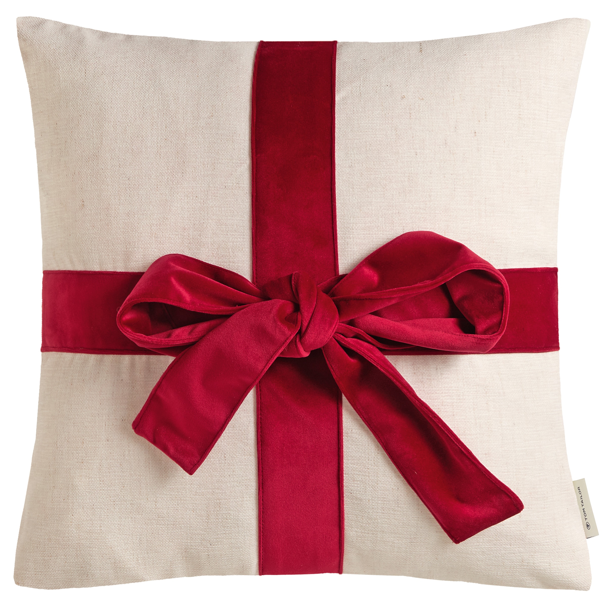 TOM TAILOR HOME Dekokissen "Present" mit aufgesetzter Geschenkschleife günstig online kaufen