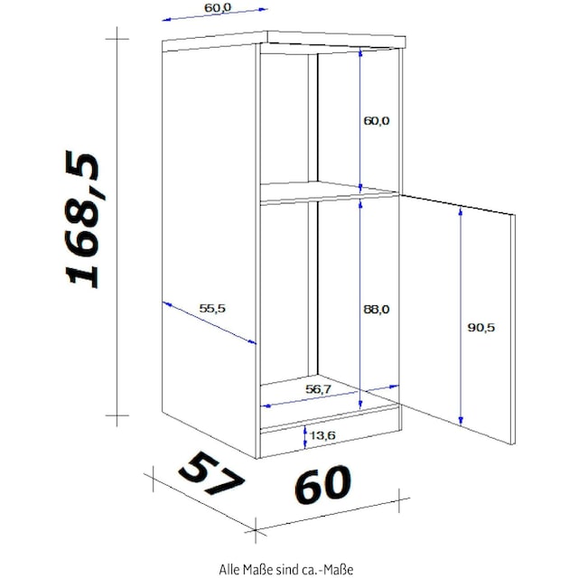 Flex-Well Backofen/Kühlumbauschrank »Vintea«, (B x H x T) 60 x 168,5 x 60 cm,  mit Metallgriffen kaufen | BAUR