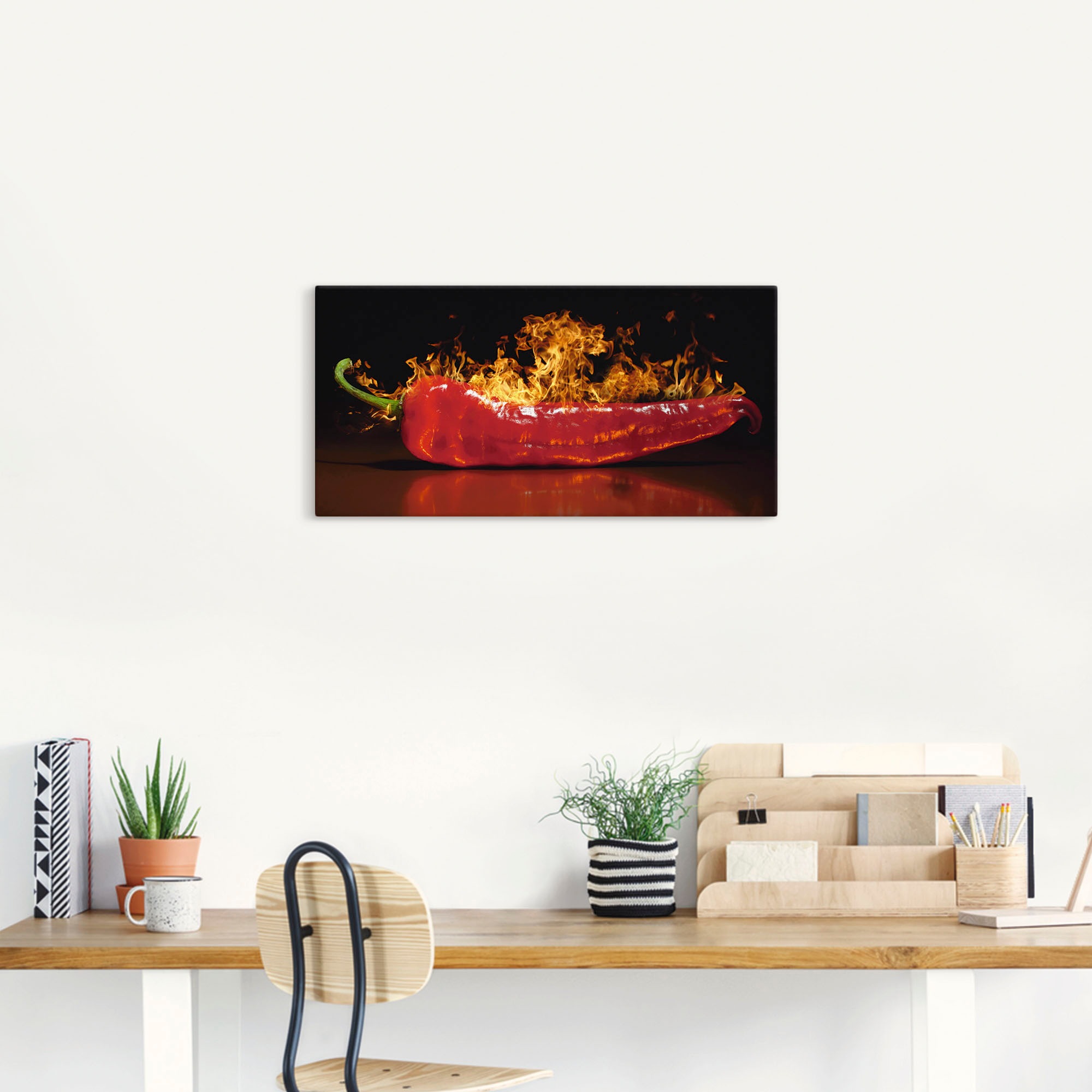Artland Wandbild "Roter scharfer Chilipfeffer" Lebensmittel 1 Stk. tlg. als günstig online kaufen