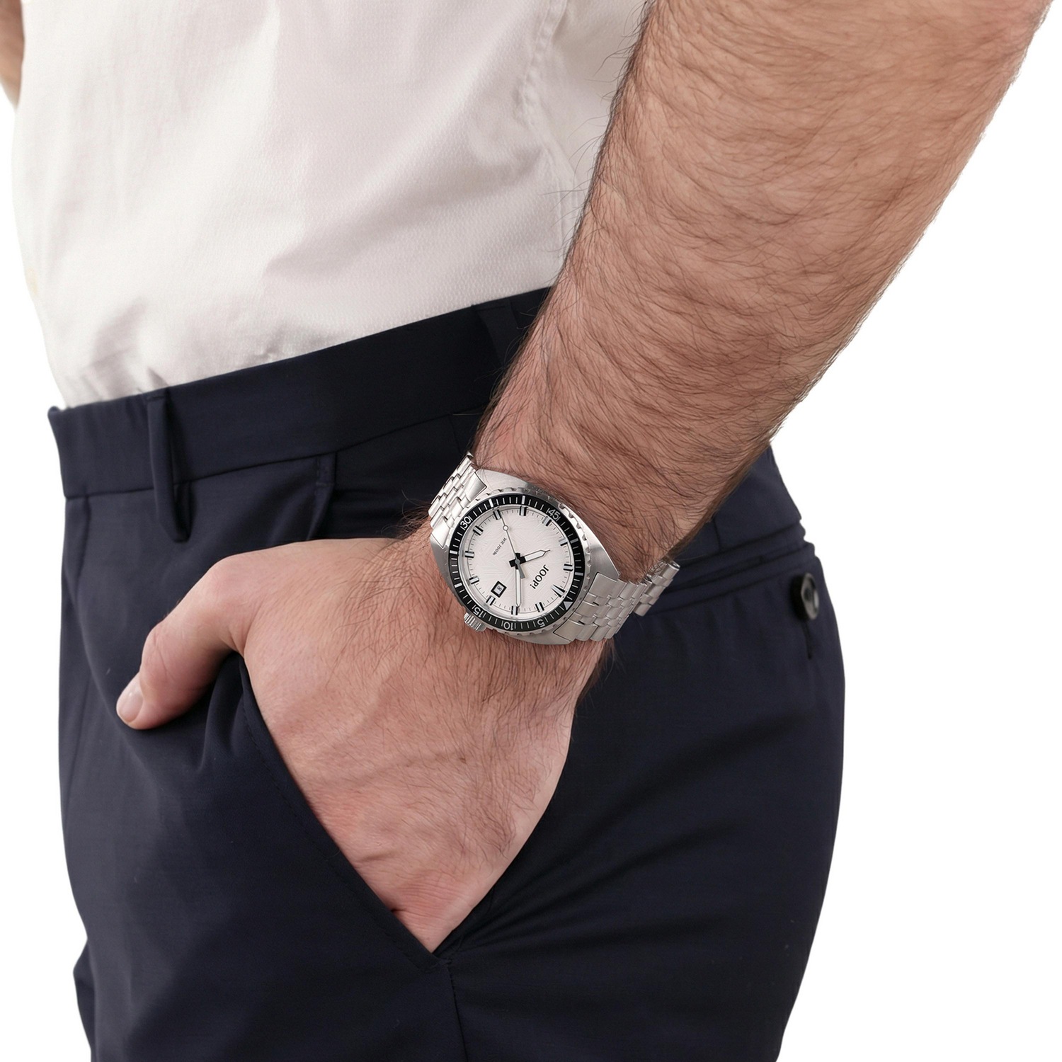 JOOP! Quarzuhr Armbanduhr, Herrenuhr, Edelstahlarmband, analog, Jahr, Monat
