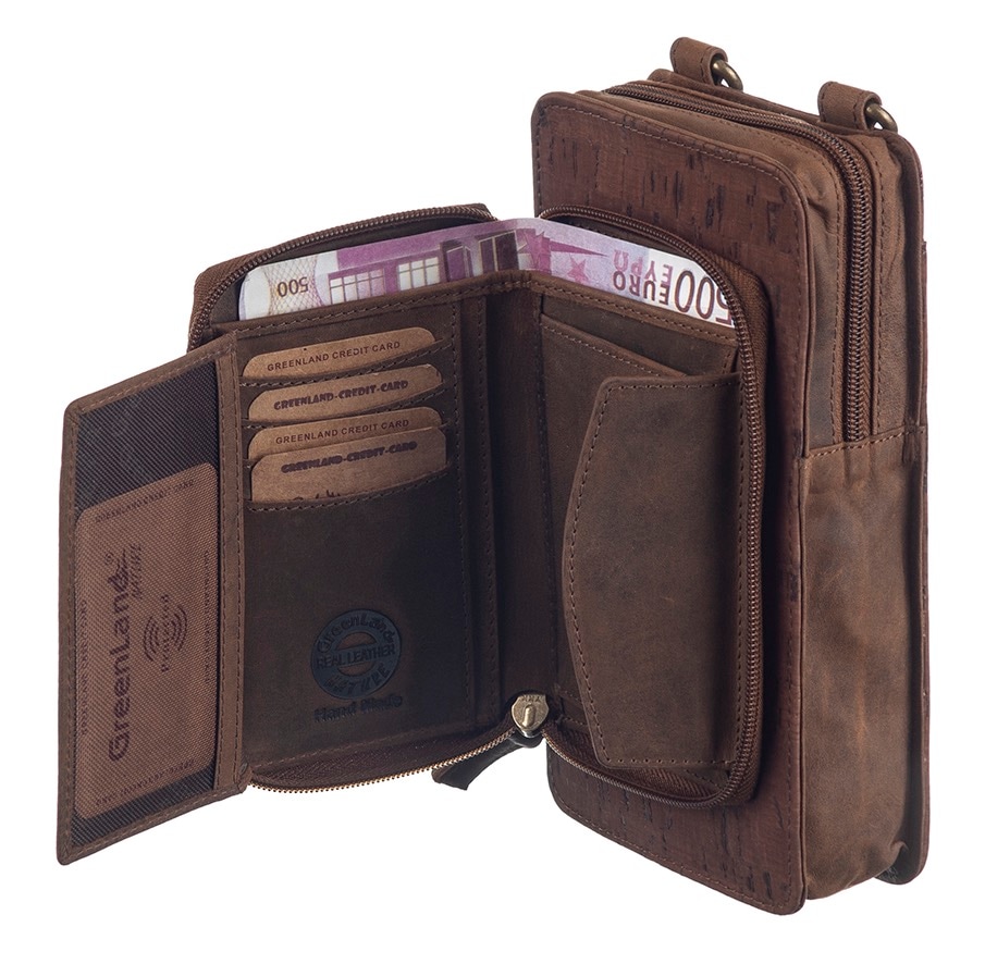 GreenLand Nature Handytasche »NATURE Geldbörse online leather-cork«, | aufgesetzter BAUR mit bestellen
