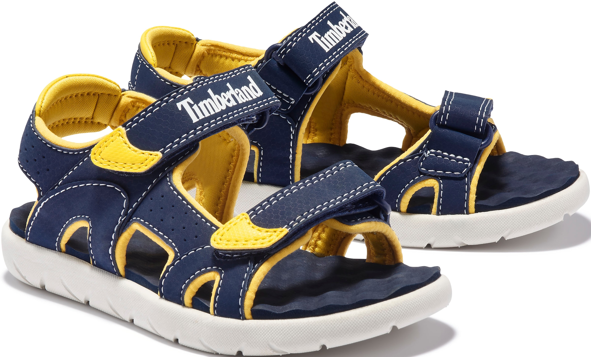 TIMBERLAND Kinder Sandale "PERKINS ROW BACKSTRAP SANDAL", Gr. 35, blau, Synthetik, Schuhe, mit Klettverschluß