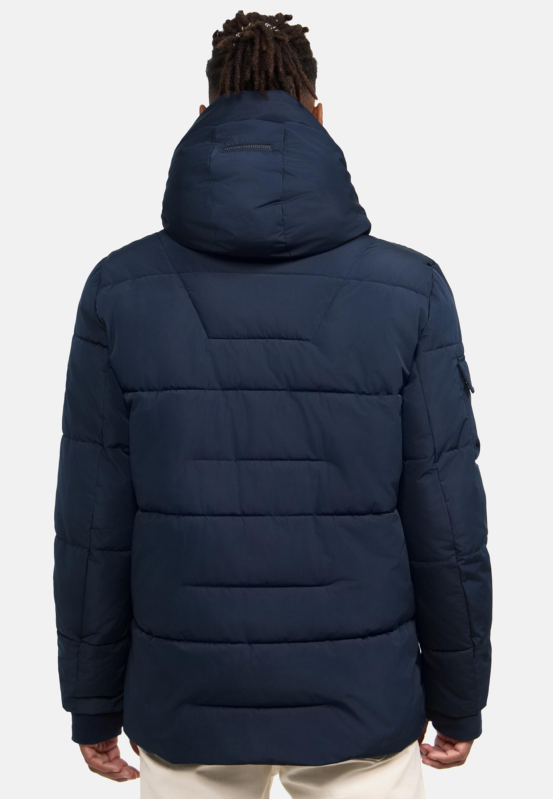 Stone Harbour Winterjacke »Lauroo XX«, mit Kapuze, urbane Herren Steppjacke mit kuscheligem Kunstpelz-Kragen