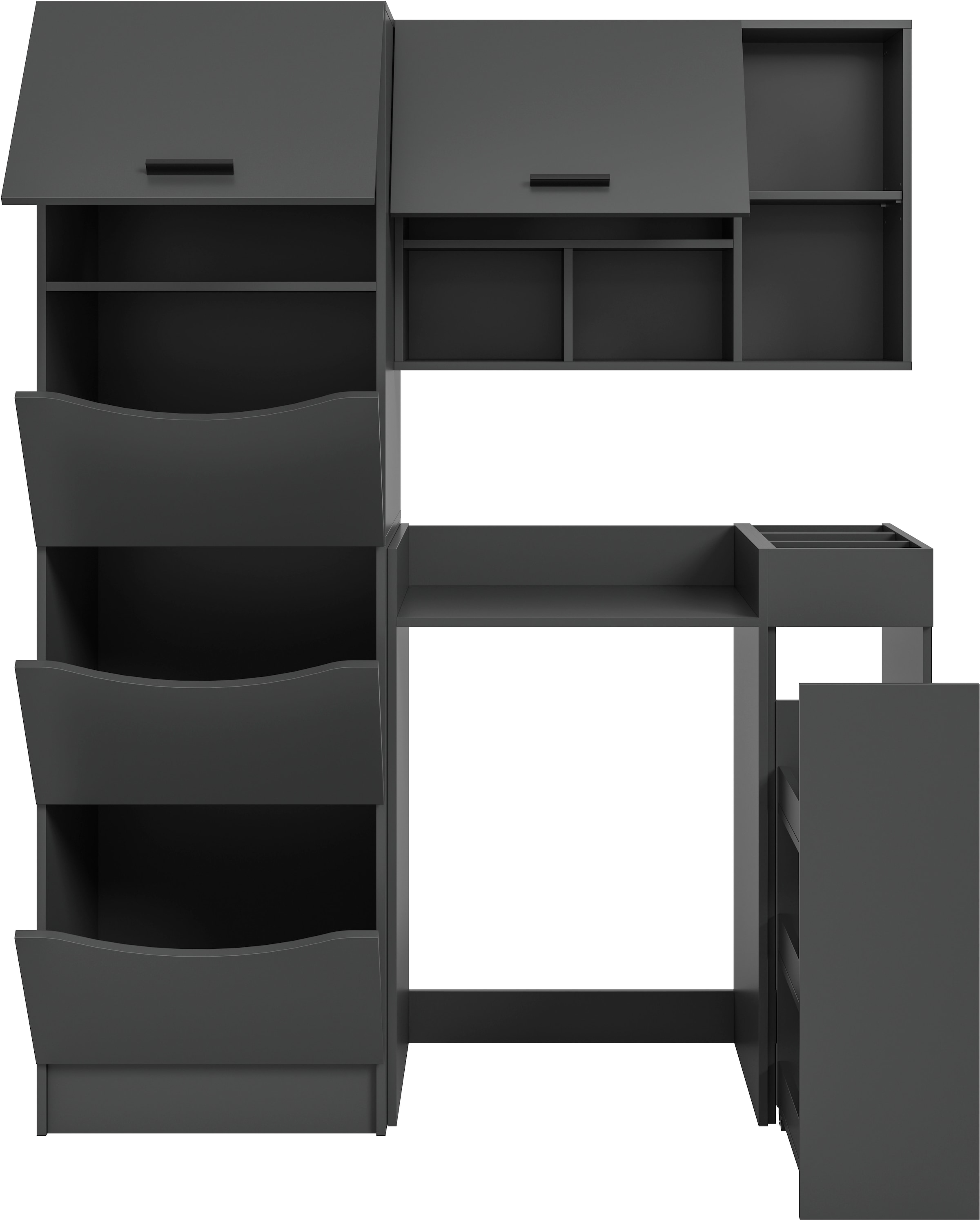 welltime Badmöbel-Set »FALAS, TOPSELLER!, 4-teilig, Hauswirtschaftsraum Set, Breite 126 cm«, (Set, 4 St., Wäschschrank, Waschmaschinenumbauschrank, Standregal, Hängeschrank), Kombination, Waschmaschinenumbau, Waschmaschinenschrank, Wäschekammer