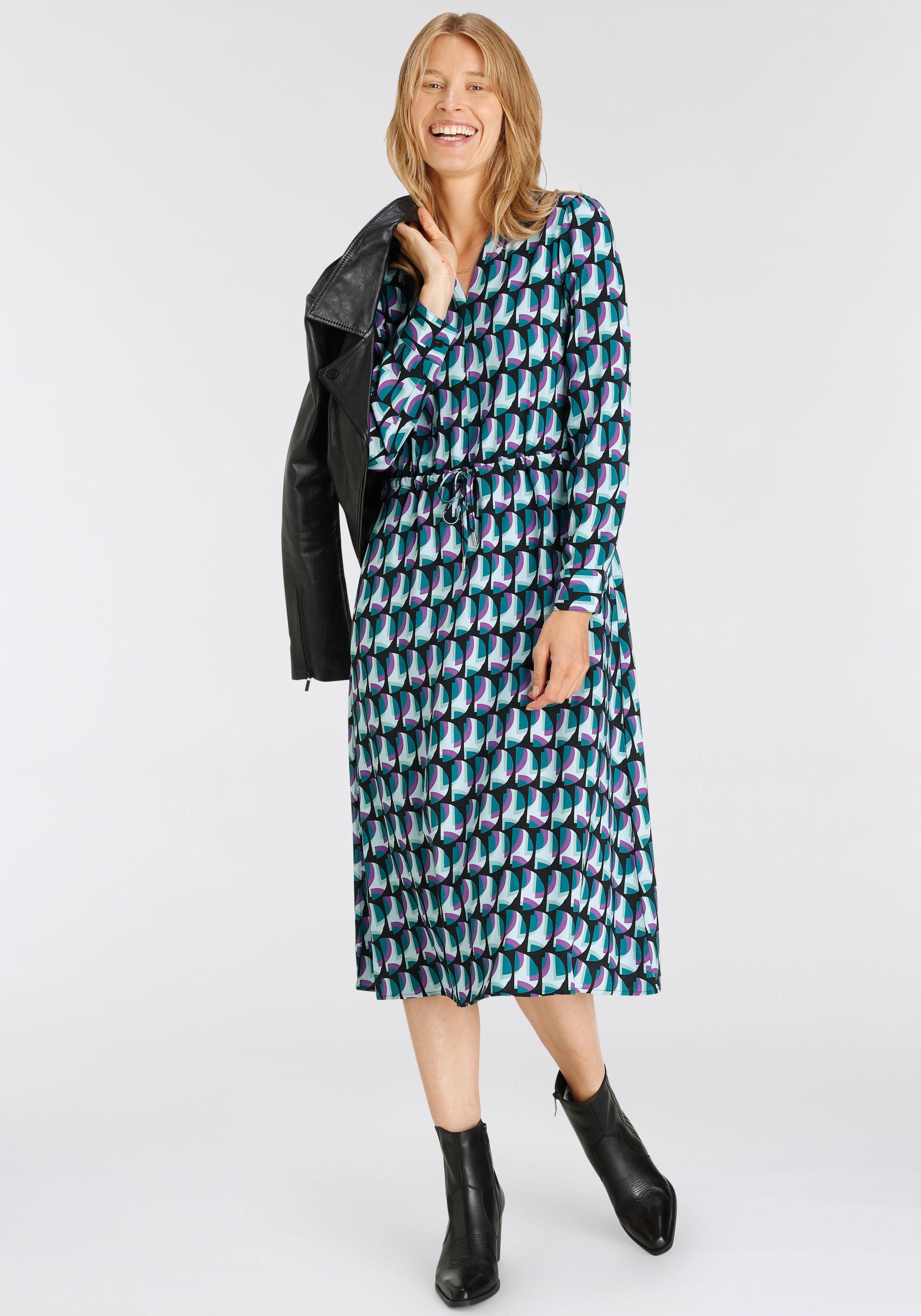 | Allover-Print PARIS HECHTER BAUR mit elegantem bestellen Hemdblusenkleid,