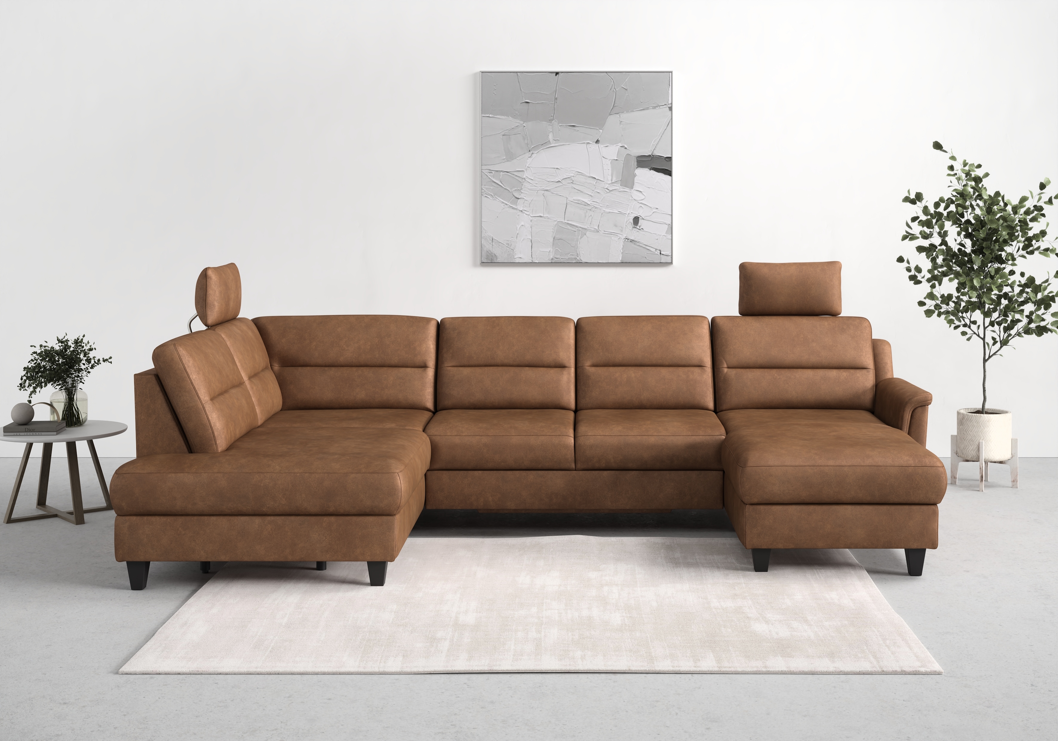 sit&more Wohnlandschaft "Farö U-Form" inklusive Federkern, wahlweise mit Schlaffunktion und Bettkasten