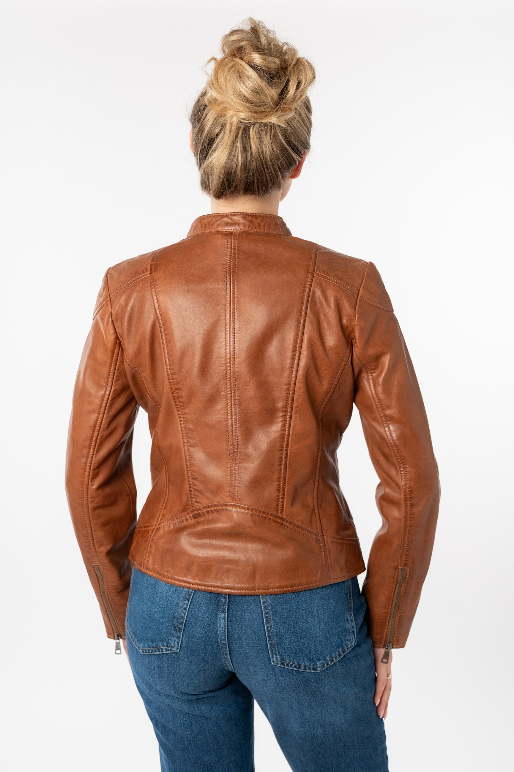 Mauritius Lederjacke »MWKeili«, mit Stehkragen & Drucker