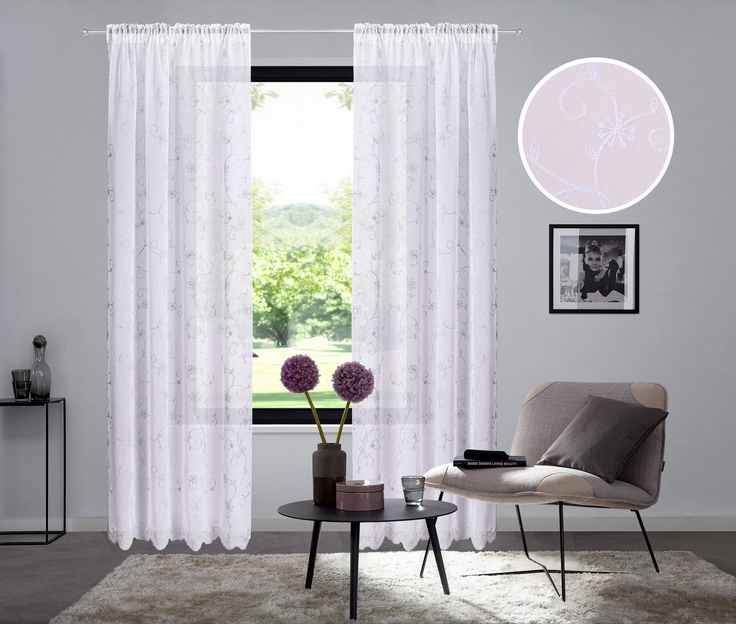 Home affaire Gardine "Bisel" Multifunktionsband 1 Stk. tlg. günstig online kaufen