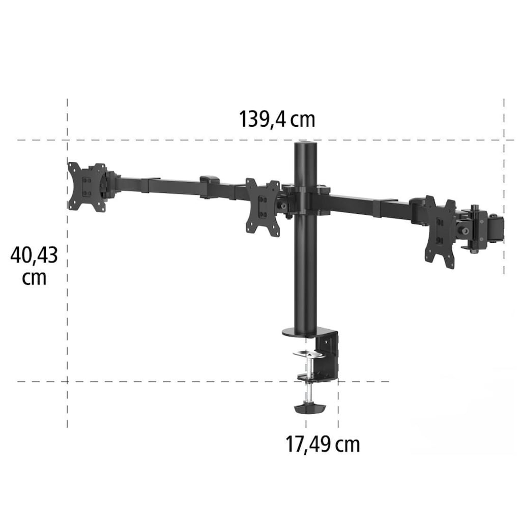 Hama Monitor-Halterung »Bildschirm Halterung, 33-69cm(13"-27") 3 Monitore«, bis 69 cm Zoll