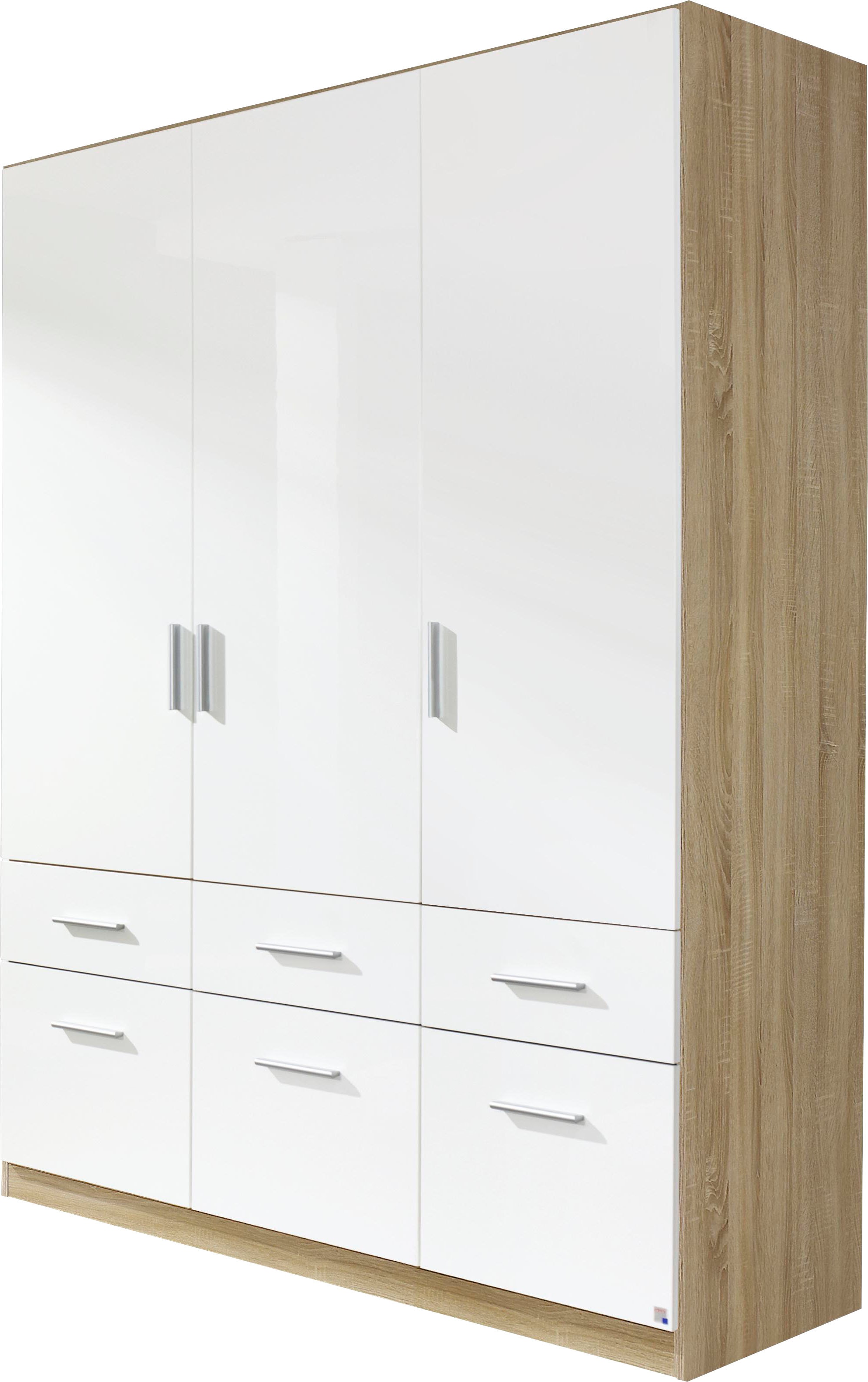 rauch Drehtürenschrank "Kleiderschrank Schrank Garderobe Schlafzimmerschrank CELLE" in 4 Breiten und 2 Höhen, optional mit Schubkästen MADE IN GERMANY