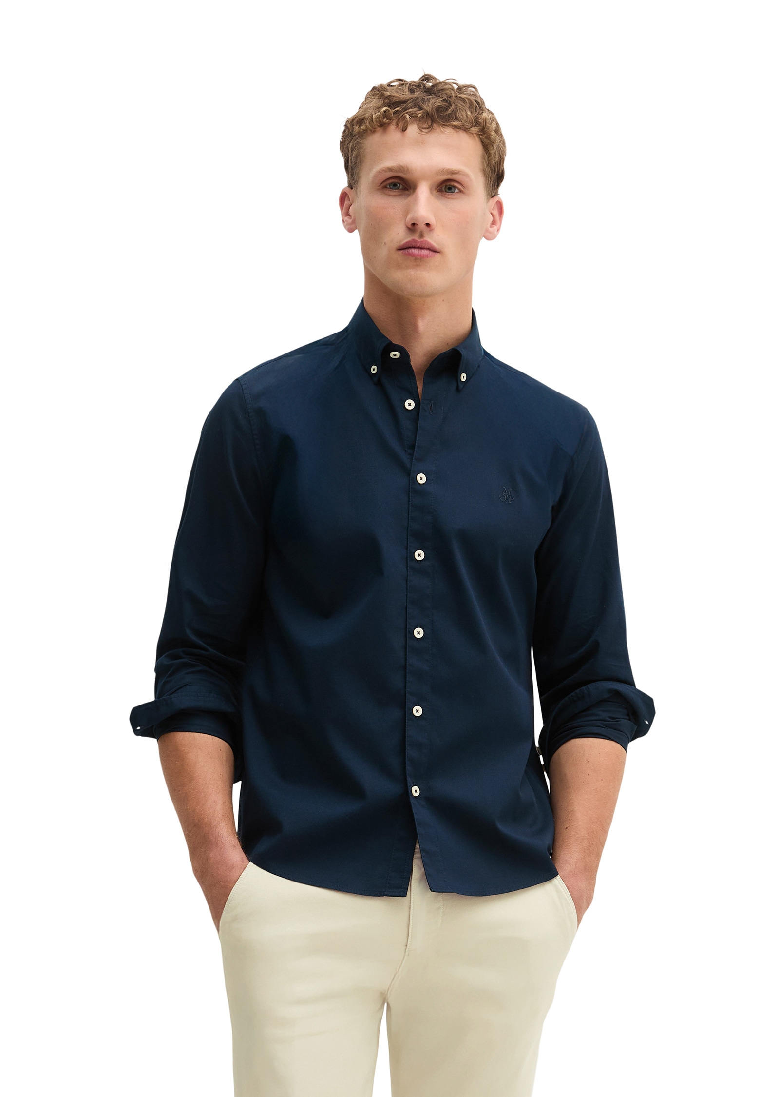 Marc OPolo Langarmhemd "aus Bio-Baumwolle" günstig online kaufen