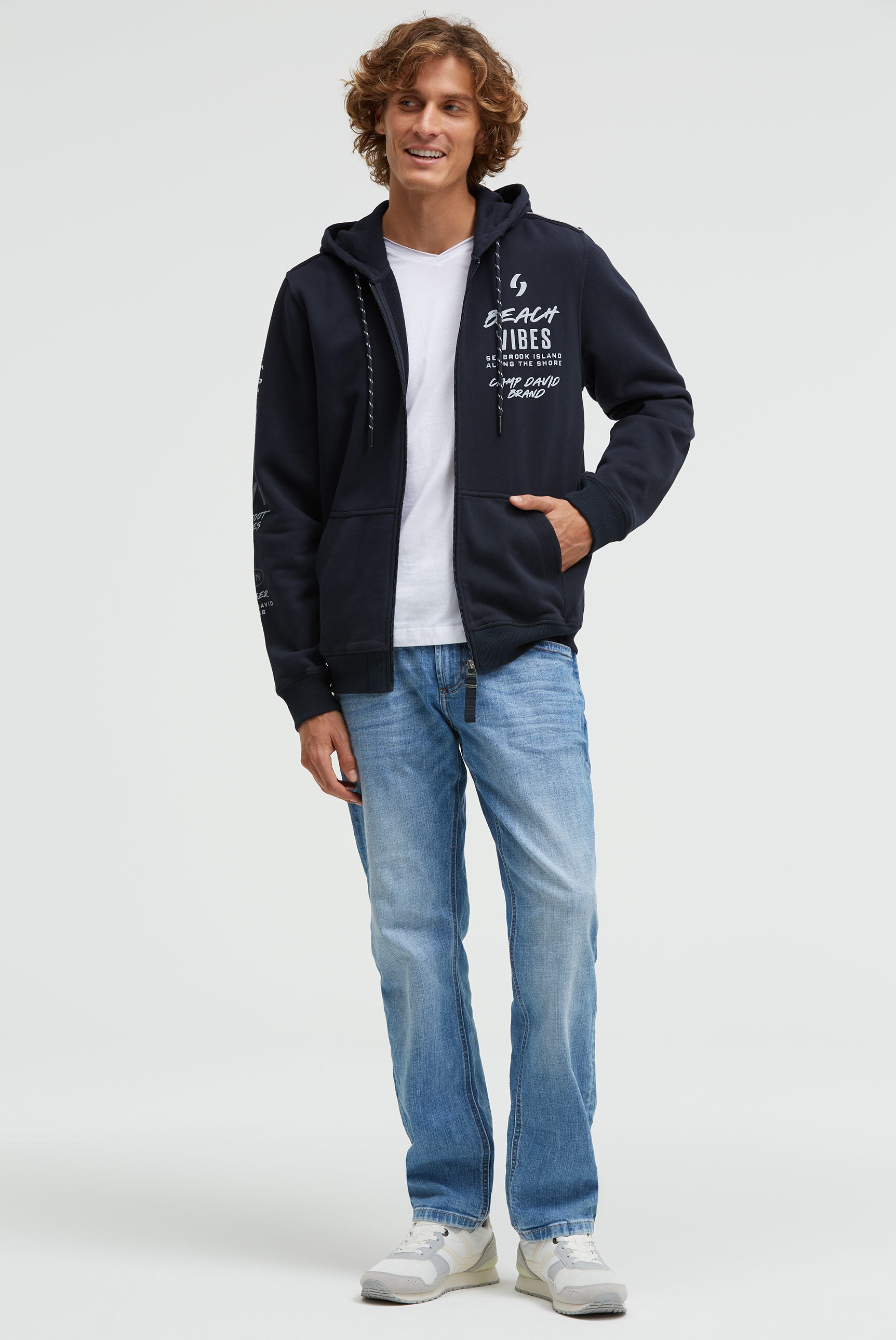 Thumbnail - CAMP DAVID Kapuzensweatjacke aus Baumwolle