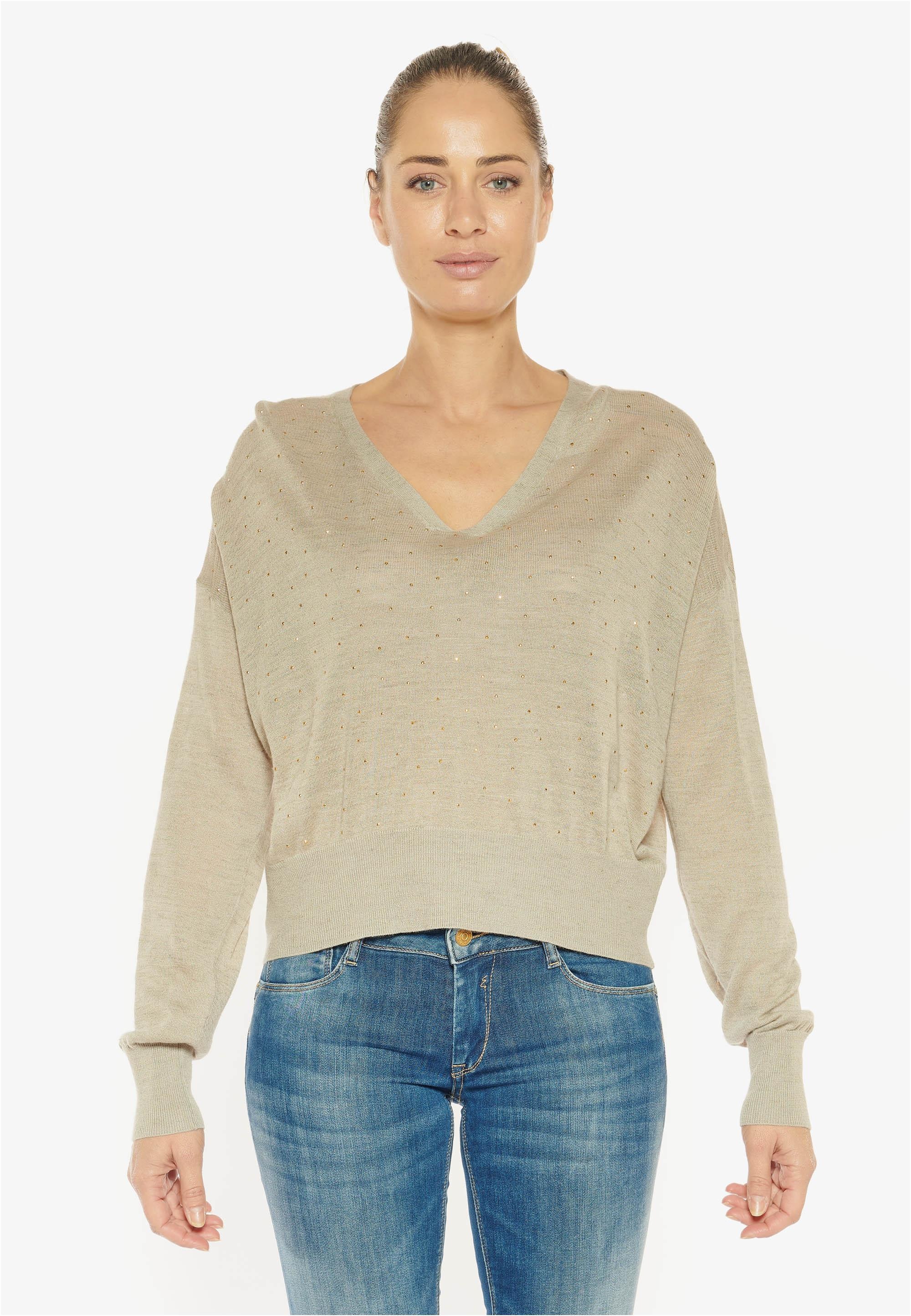 Le Temps Des Cerises Strickpullover »ATLAS«, mit glitzernden Details