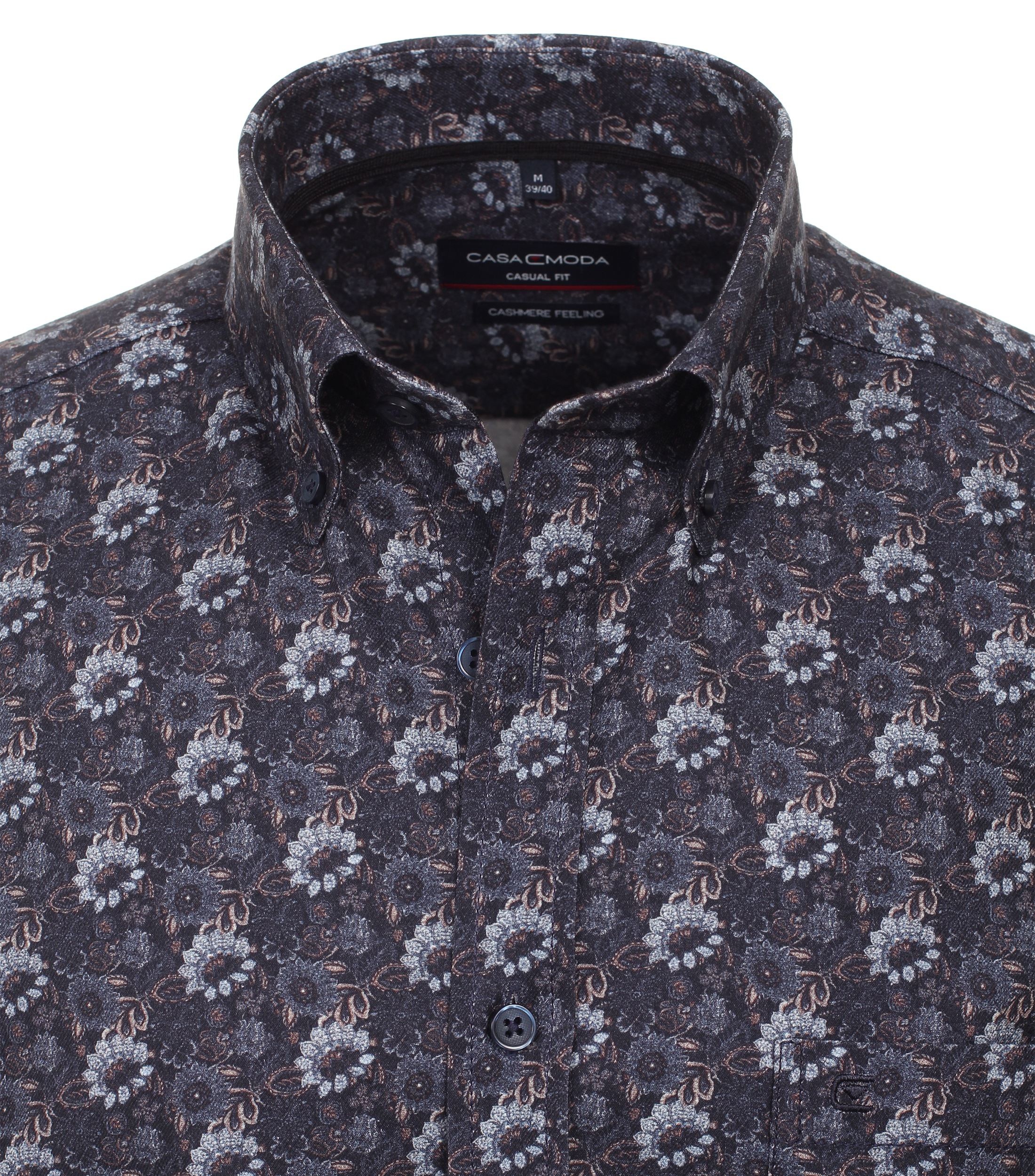 Flanellhemd CASAMODA "CASAMODA Flanellhemd Print", Herren, Gr. 3XL, Normalgrößen, blau (grünblau), 100% Baumwolle, bedruckt, lässig geschnitten, Hemden 2