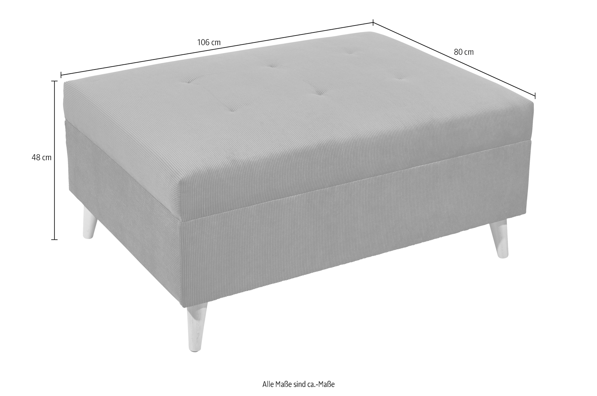ED EXCITING DESIGN Ecksofa »Calanda L-Form«, mit Hocker, frei im Raum stellbar, Rücken- und Zierkissen