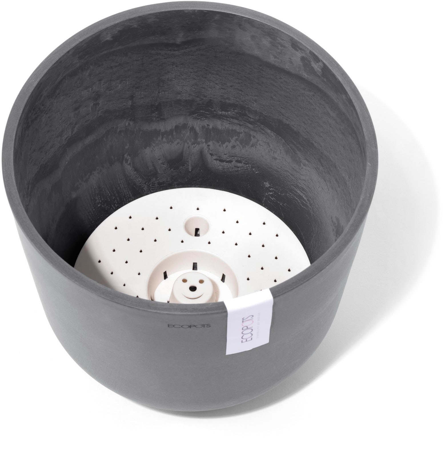 ECOPOTS Blumentopf »Oslo 25 + Wassersystem Grau« für innen und außen: frostsicher, bruchsicher und lichtbeständig