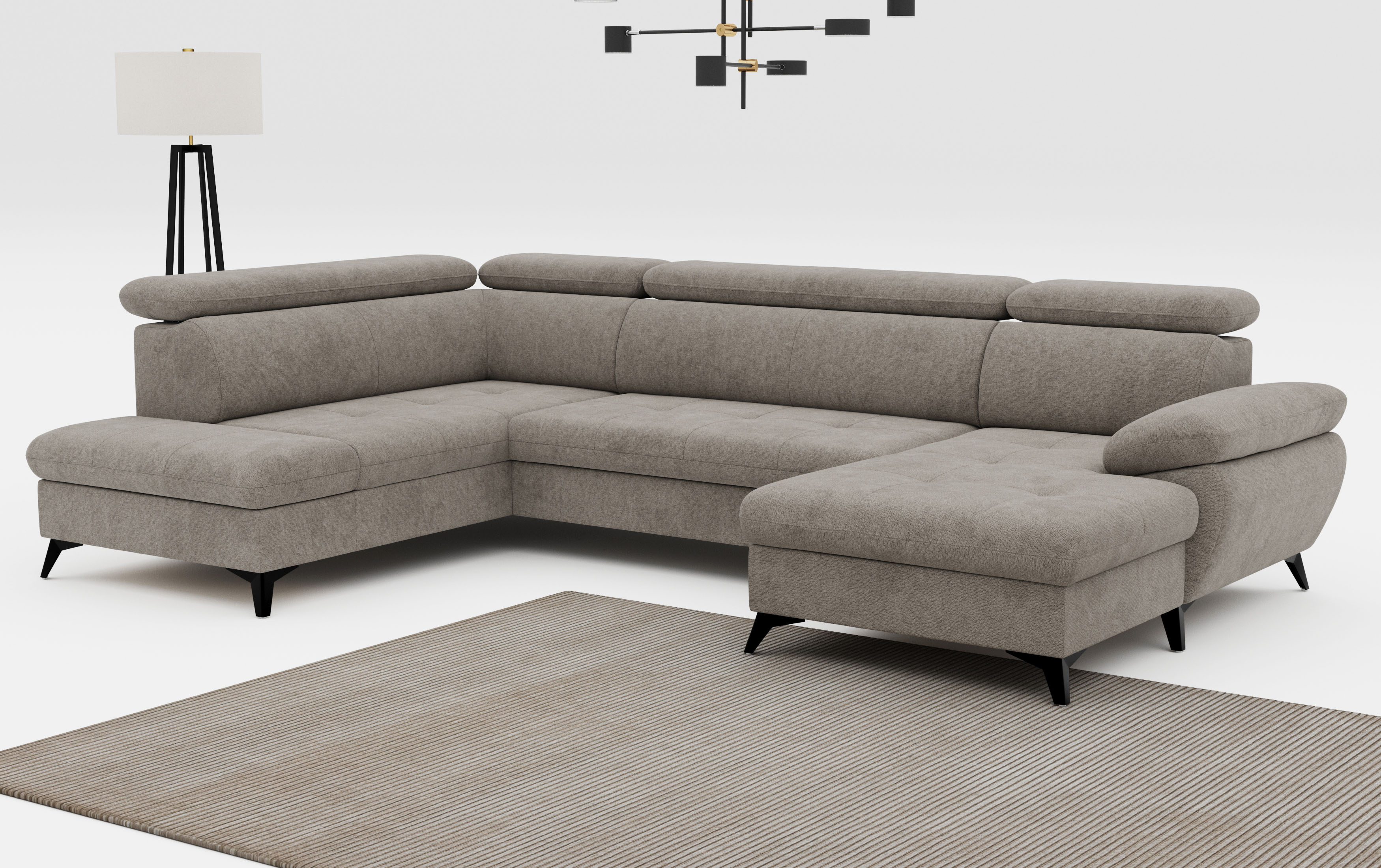 COTTA Wohnlandschaft "Hudson" mit Kopfteilverstellung, optional Schlaffunktion & Bettkasten