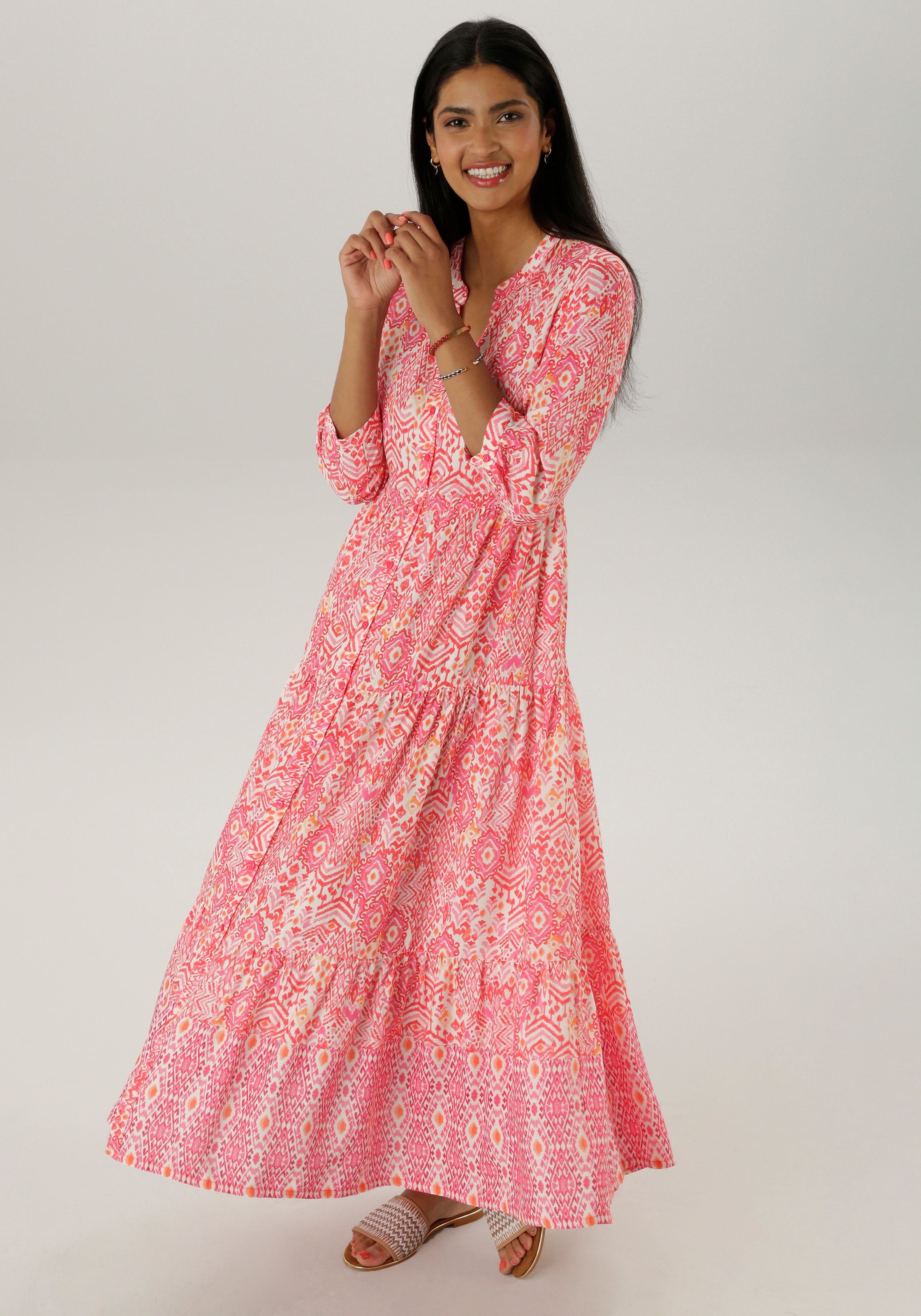 Aniston SELECTED Maxikleid, mit frisch sommerlicher Ethno-Musterung günstig online kaufen