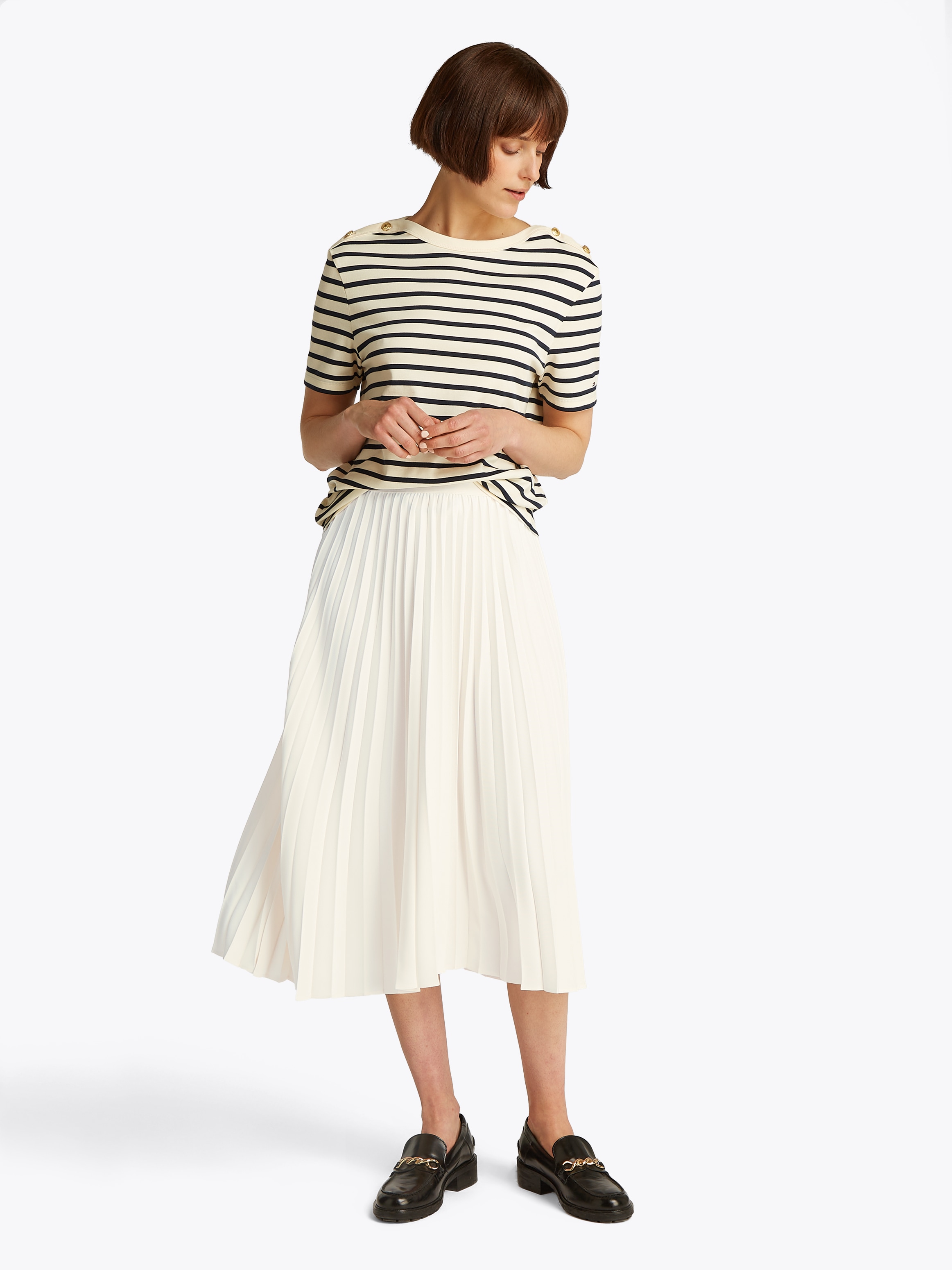 Tommy Hilfiger Plisseerock »FLUID PLEATED PULL ON MIDI SKIRT«, mit rundum Falten