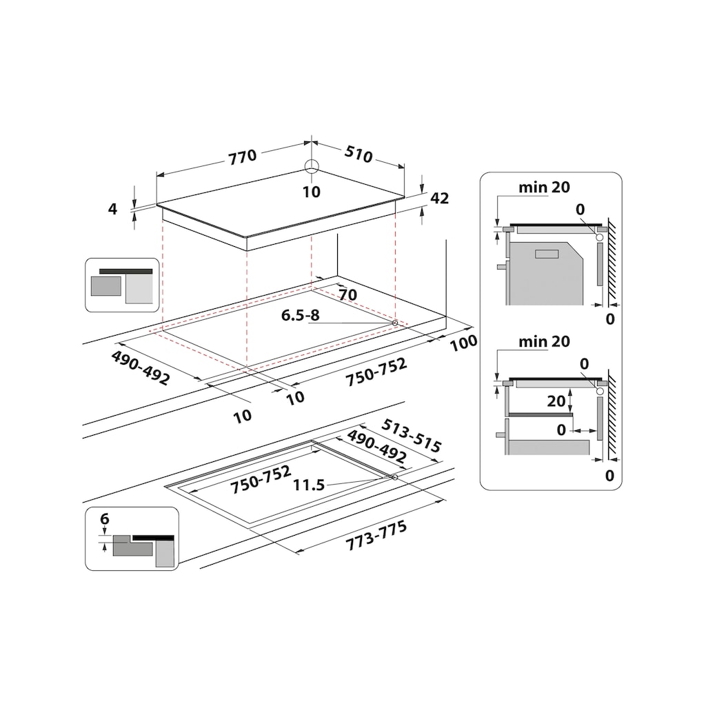 Privileg Elektro-Kochfeld von SCHOTT CERAN®, PCTAC 7042 NE, mit Timer