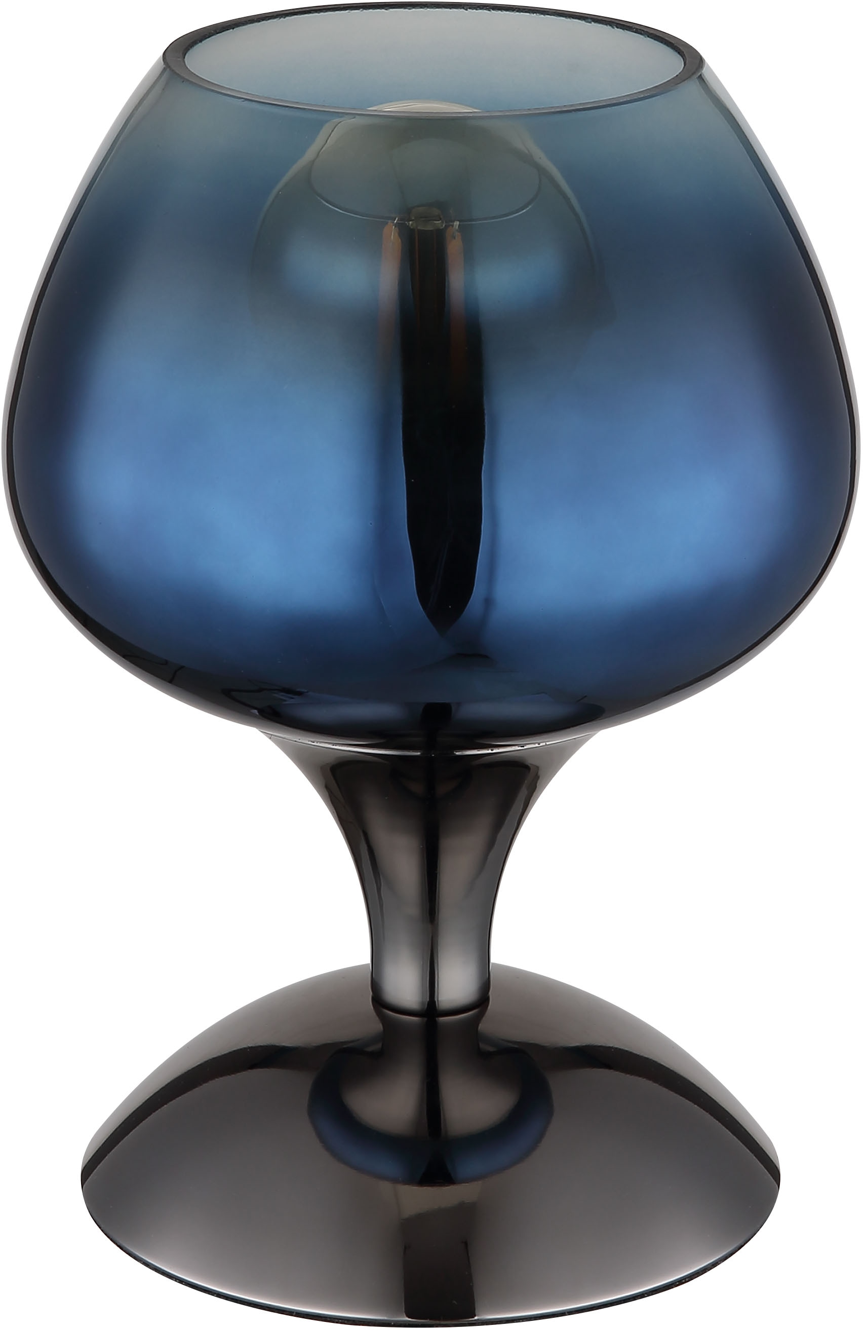 GLOBO LIGHTING Tischleuchte »MAXY«, Leuchtmittel E27 | ohne Leuchtmittel, Tischlampe/Glas blau/modern/Wohnzimmer/Schlafzimmer
