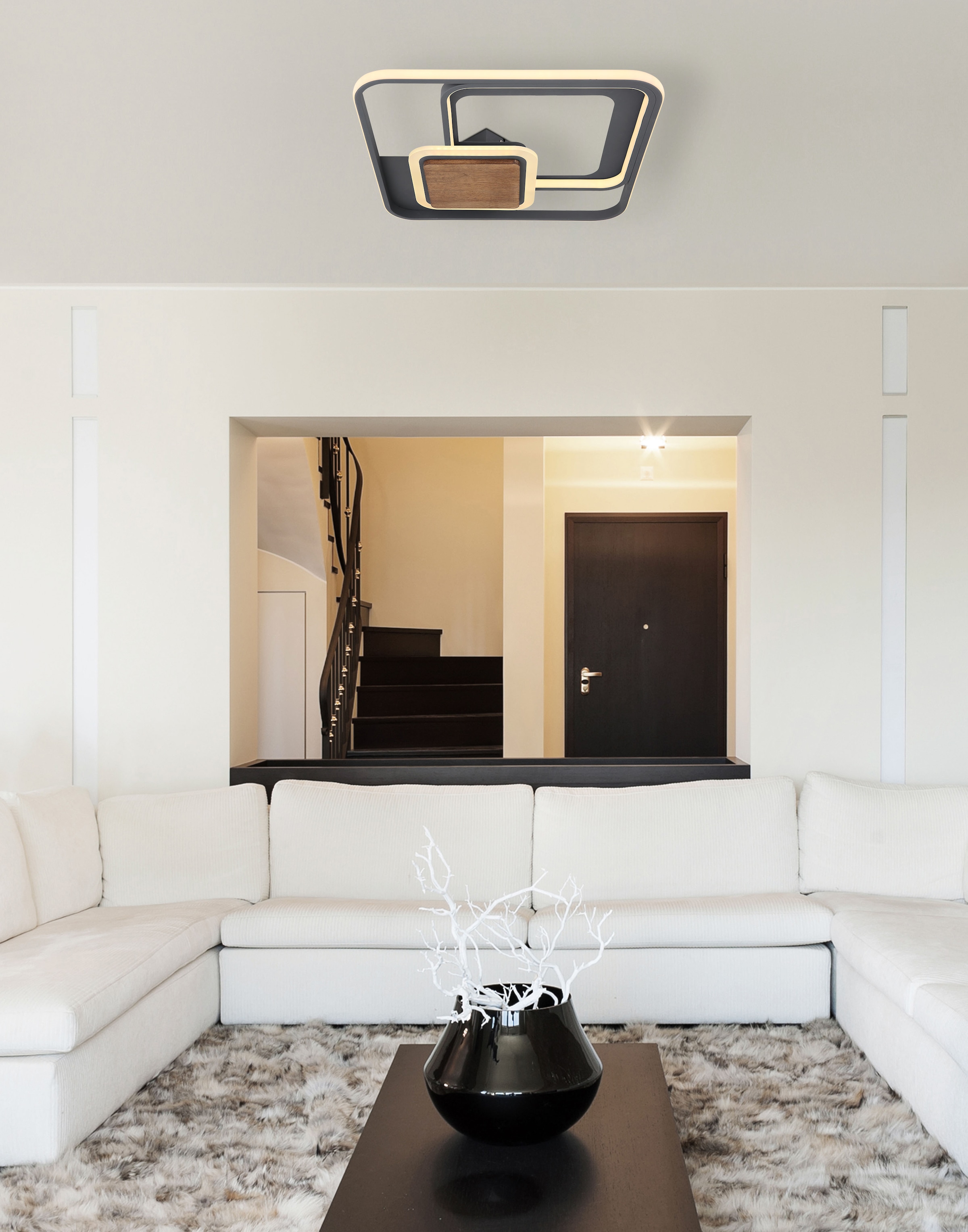 GLOBO LIGHTING LED Deckenleuchte »NIRRA«, Leuchtmittel LED-Modul | LED fest integriert, Deckenlampe/Wohnzimmer/Schlafzimmer/modern
