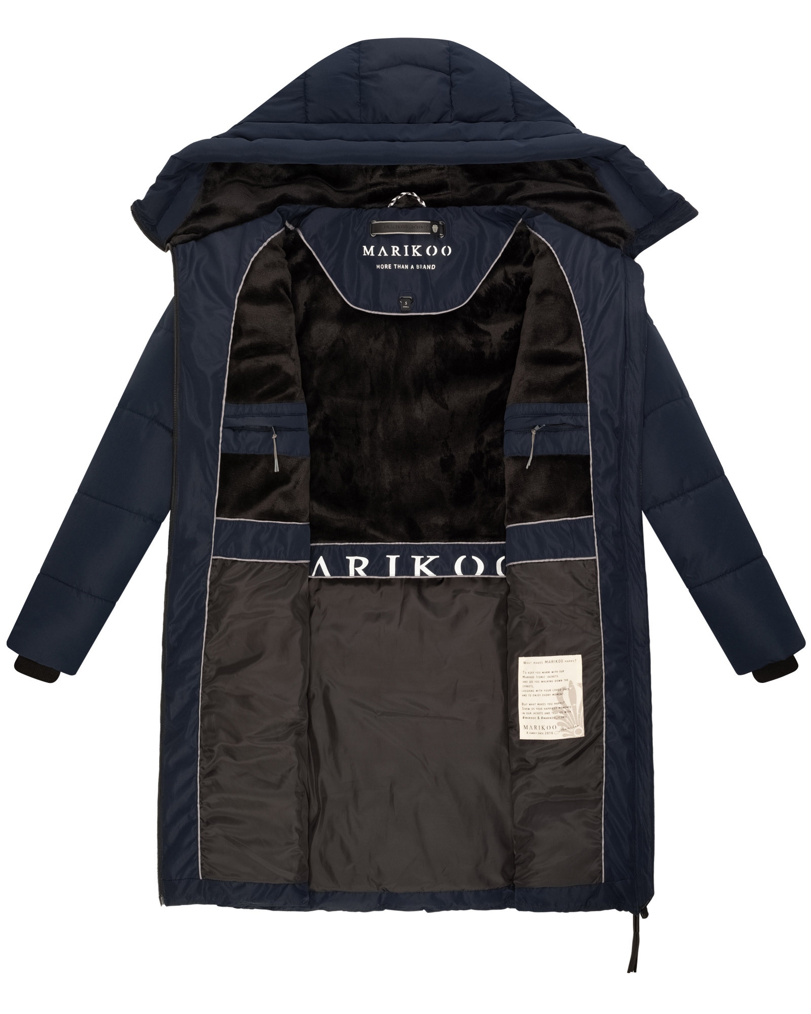 Marikoo Winterjacke »Natsukoo XVI«, Stepp Mantel mit großer Kapuze
