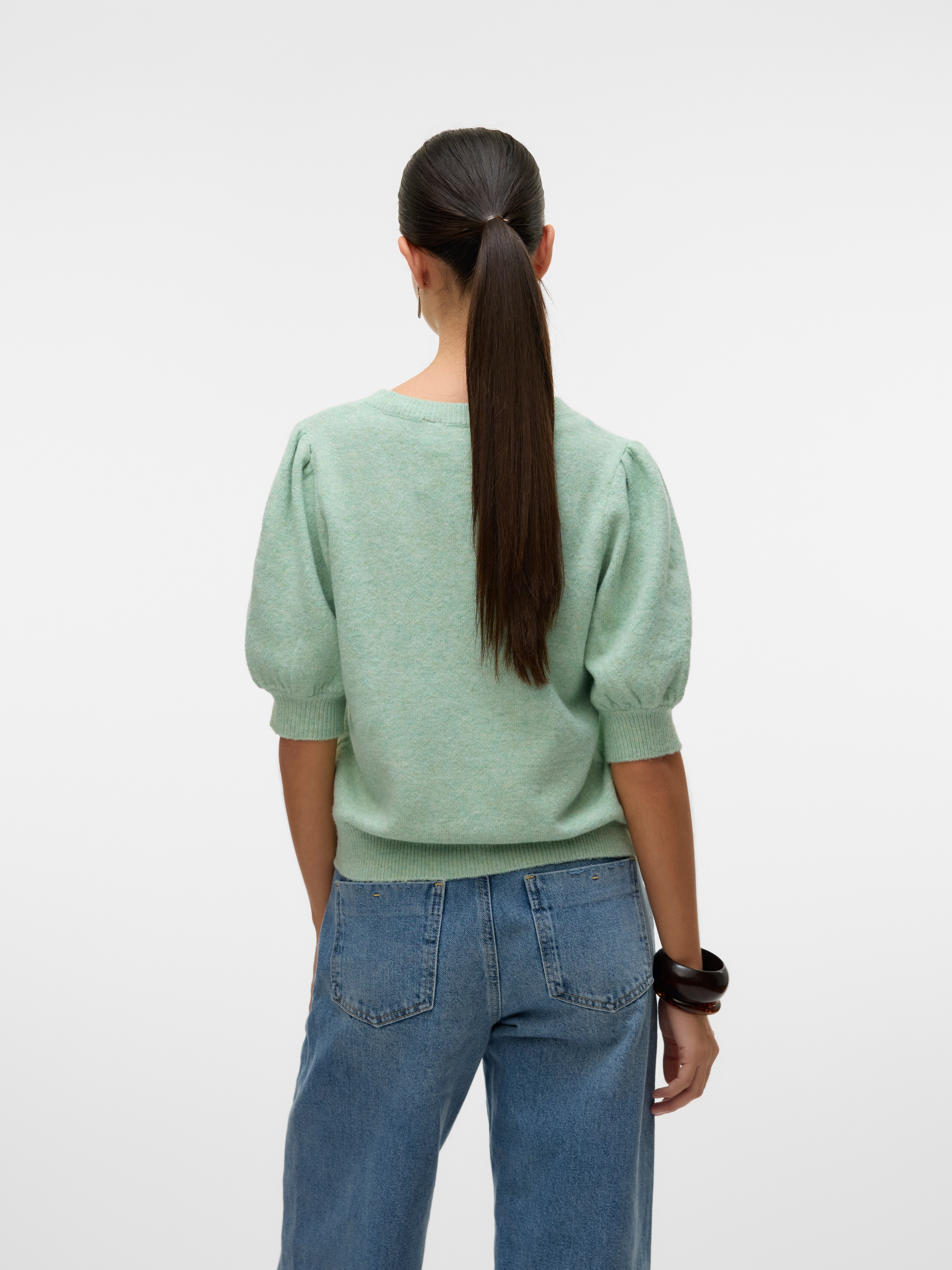 Thumbnail - Vero Moda Rundhalspullover "VMDOFFY 2/4 O-NECK PULLOVER GA NOOS" mit kurzen Puffärmeln