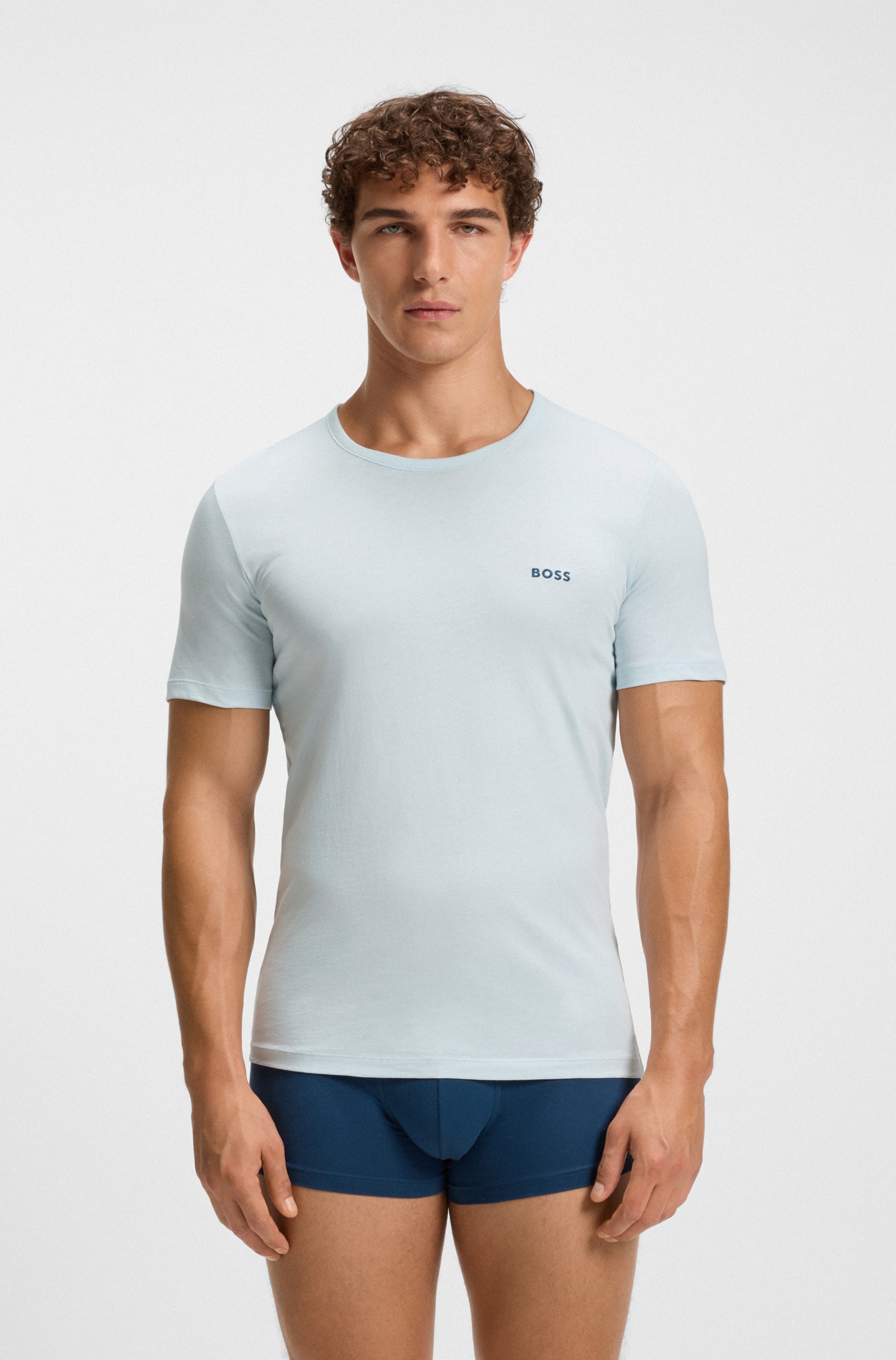 BOSS T-Shirt "TShirtRN 3P Classic" 3 Stk. tlg. mit Logostickerei günstig online kaufen