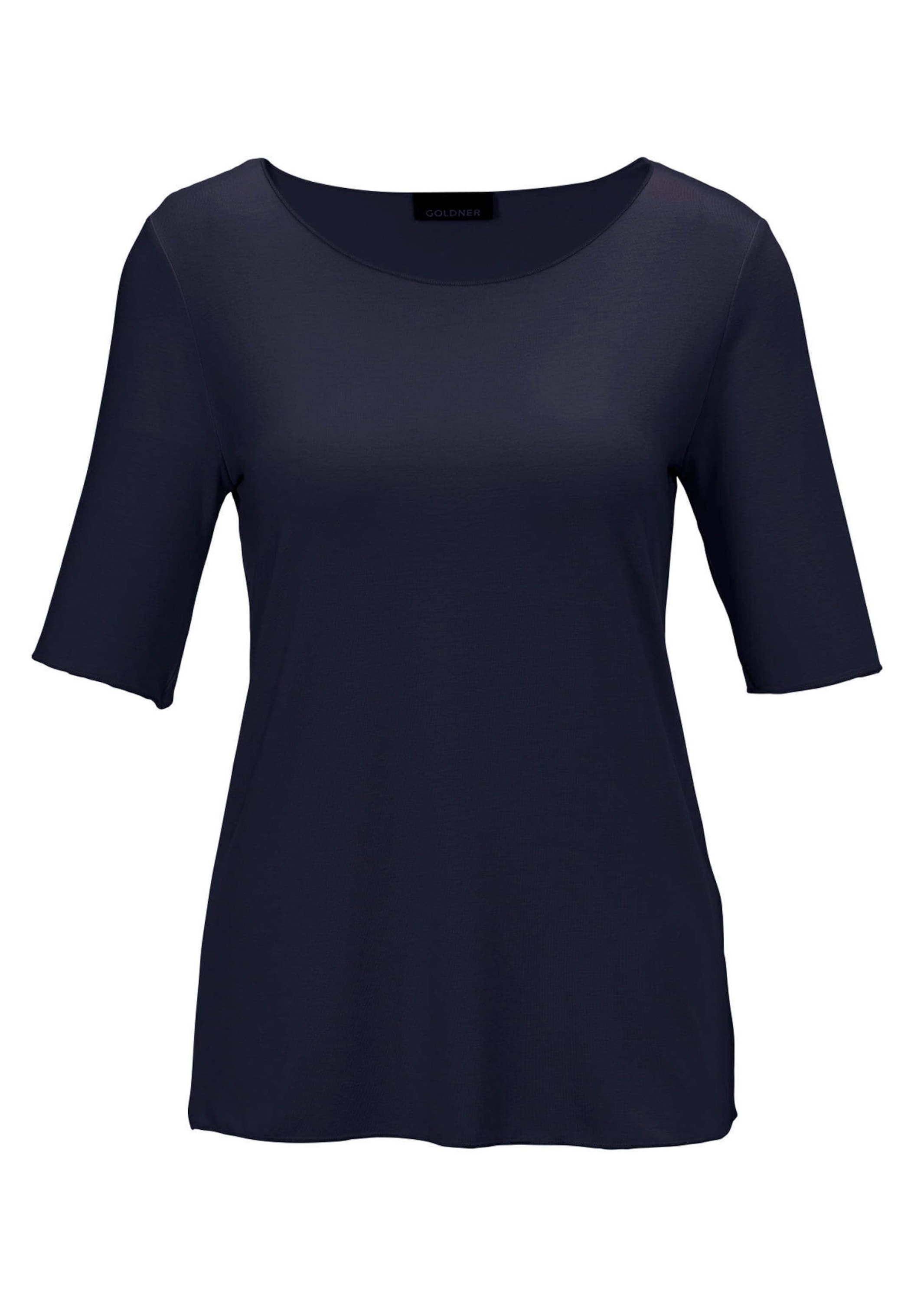 GOLDNER Langarm-Poloshirt "Rundhalsshirt Kombistarkes Halbarmshirt mit tona günstig online kaufen