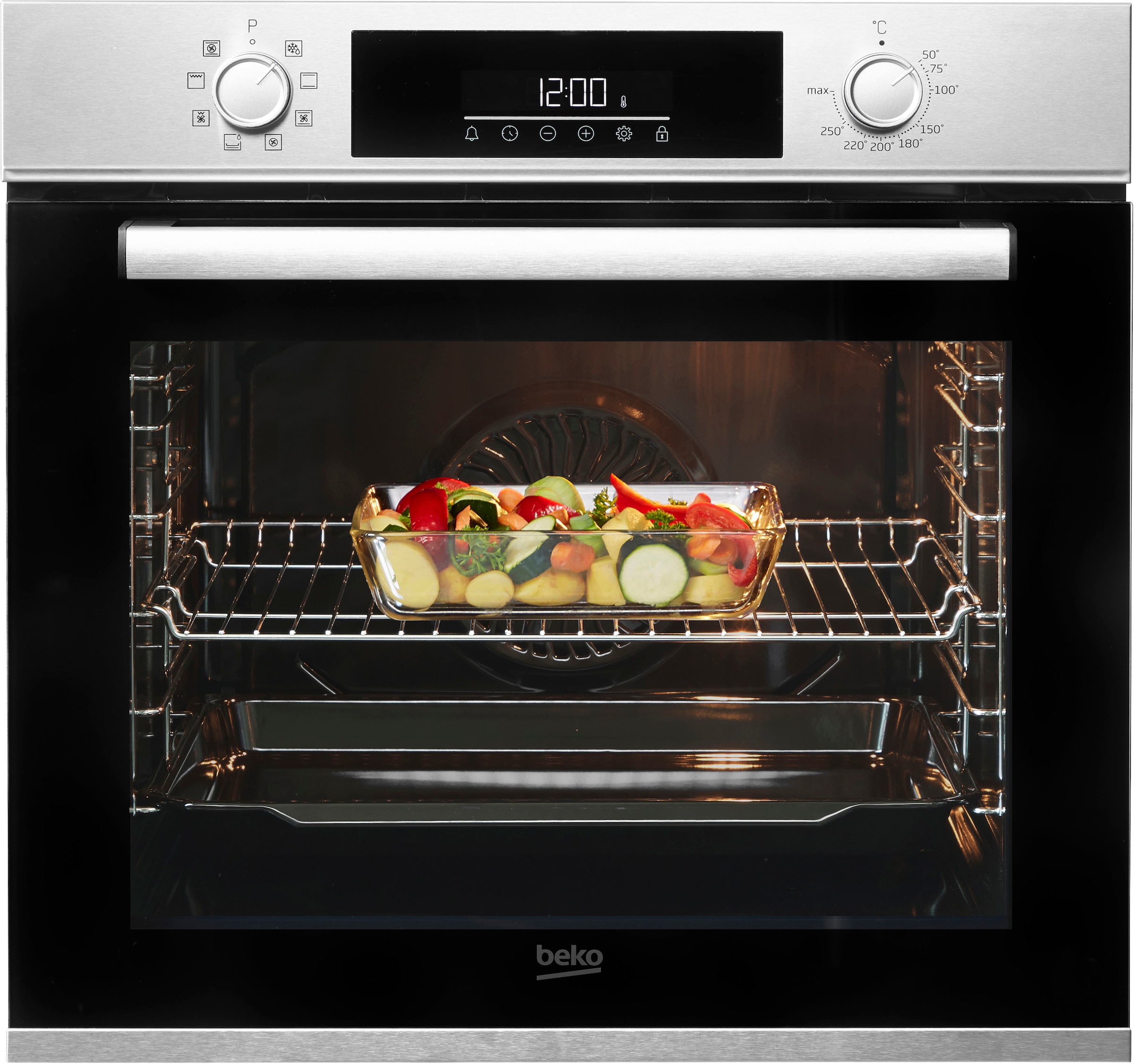 BEKO Backofen-Set »BBSM12320X«, BBSM12320X, mit Teleskopauszug nachrüstbar