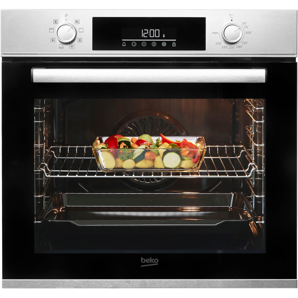 BEKO Backofen-Set »BBSM12320X«, BBSM12320X, mit Teleskopauszug nachrüstbar