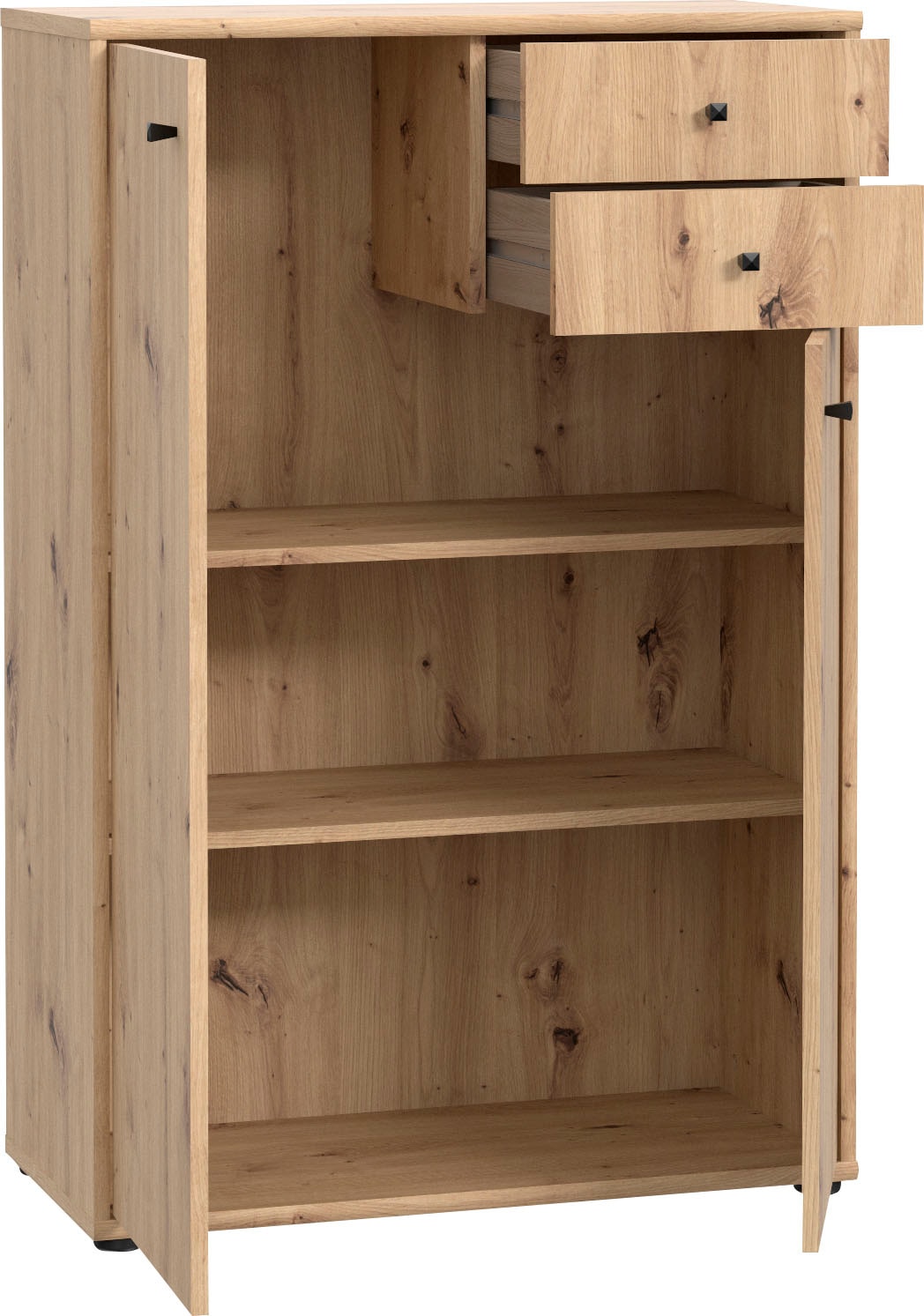 FORTE Kommode »Tempra, Kommode, 2 Türen, 2 Schubkästen, viel Stauraum« Breite 73,7 cm