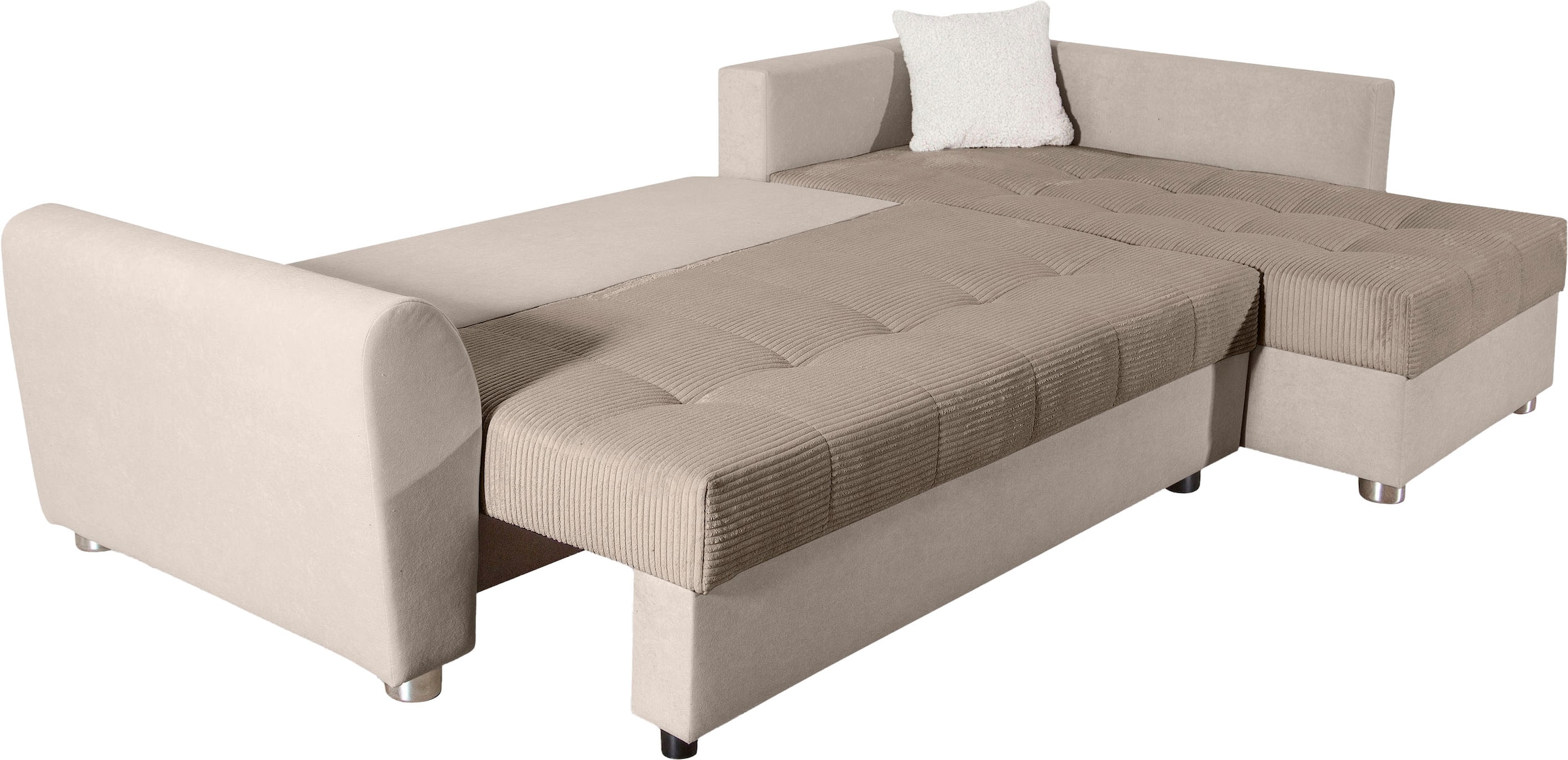 COLLECTION AB Ecksofa, Ecksofa,Bettfunktion,Bettkasten,Bonnelfederkern, Rückenkissen