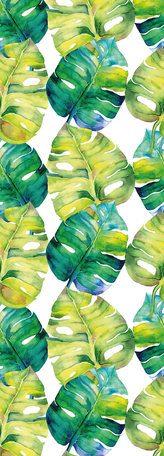 queence Vinyltapete "Ibrahim" Motiv bedruckt botanisch floral gemustert natürlich glatt 90x250cm, selbstklebend, kinderleichte Anbringung, Sticker