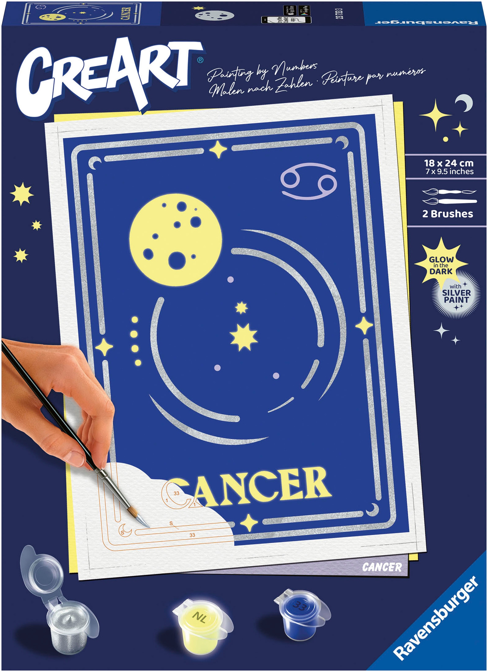 Malen nach Zahlen »Sternzeichen (Zodiac Sign) Krebs«, Made in Europe, FSC® - schützt...